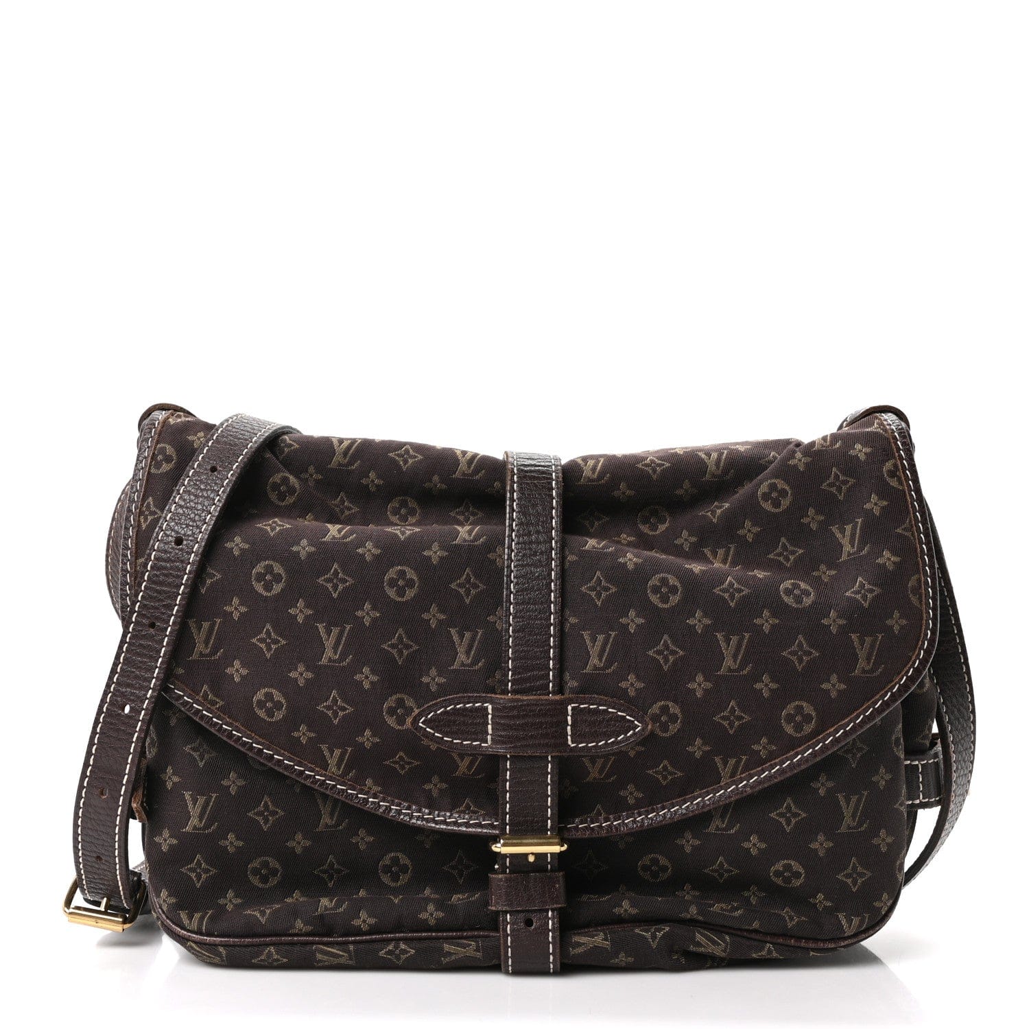 Louis Vuitton Monogram Mini Lin Saumur Ebene