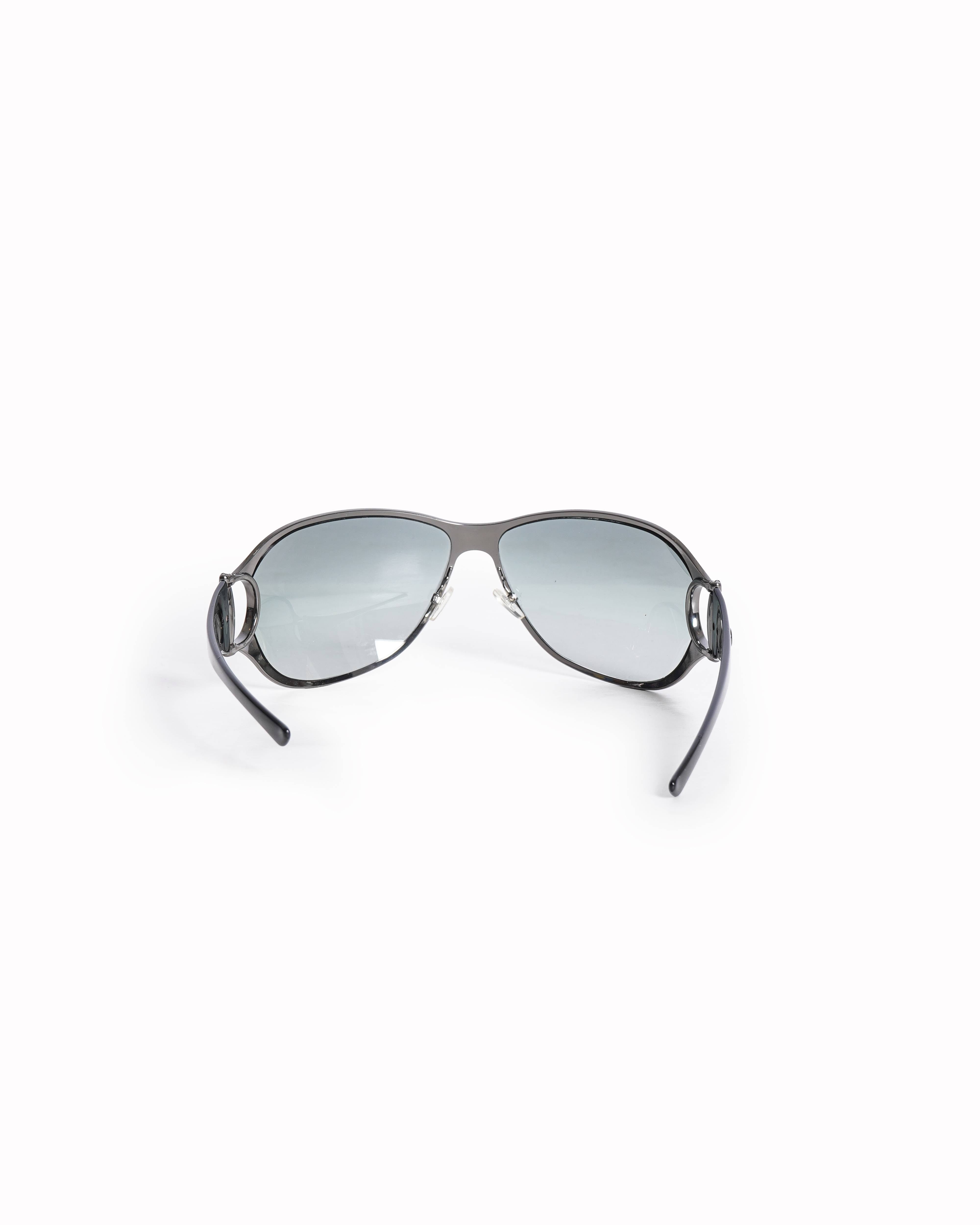 Gucci Black & Silver Crystal Horsebit frame sunglasses