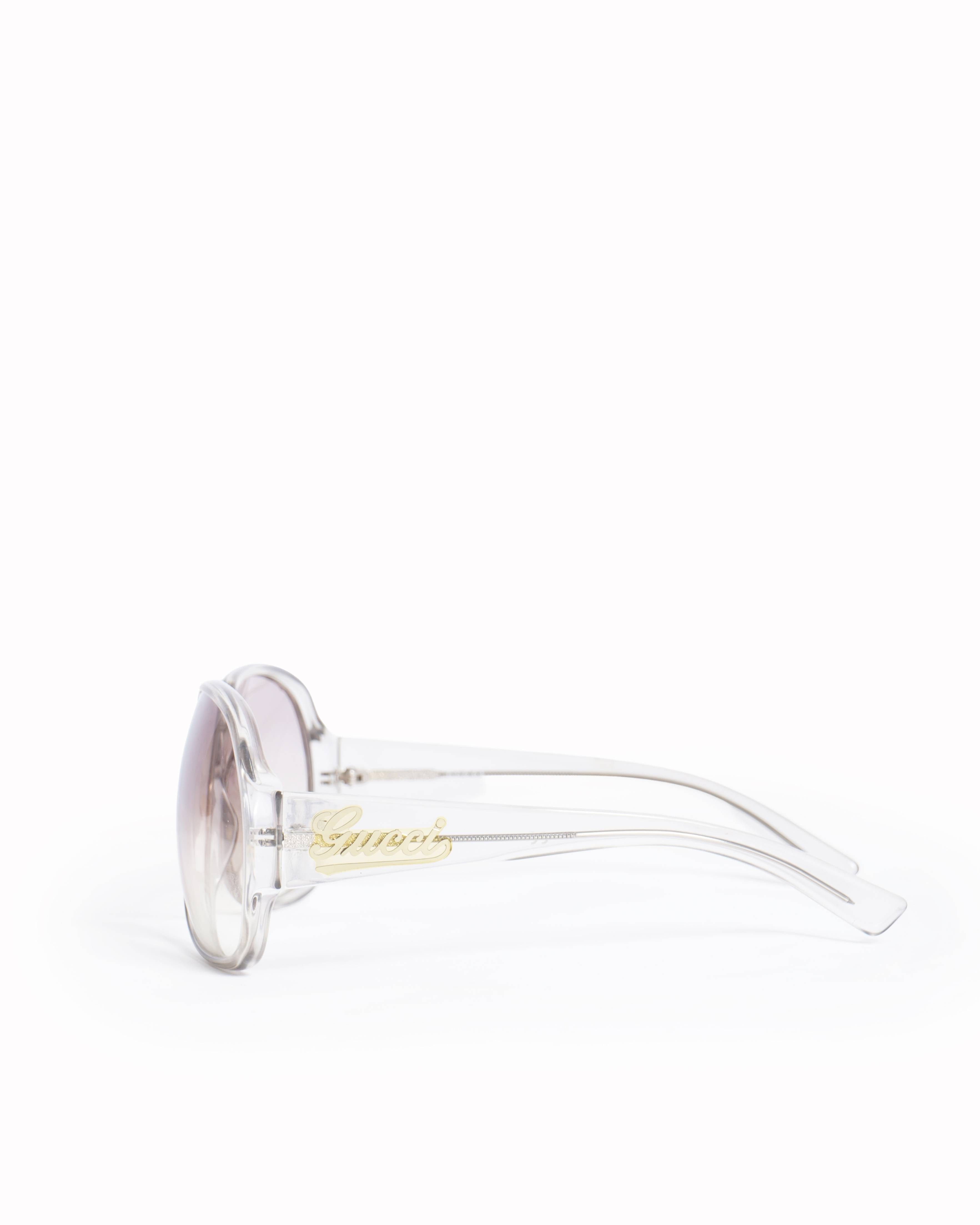 Gucci New Gucci Wide Lense Transparent Frame Sunglasses