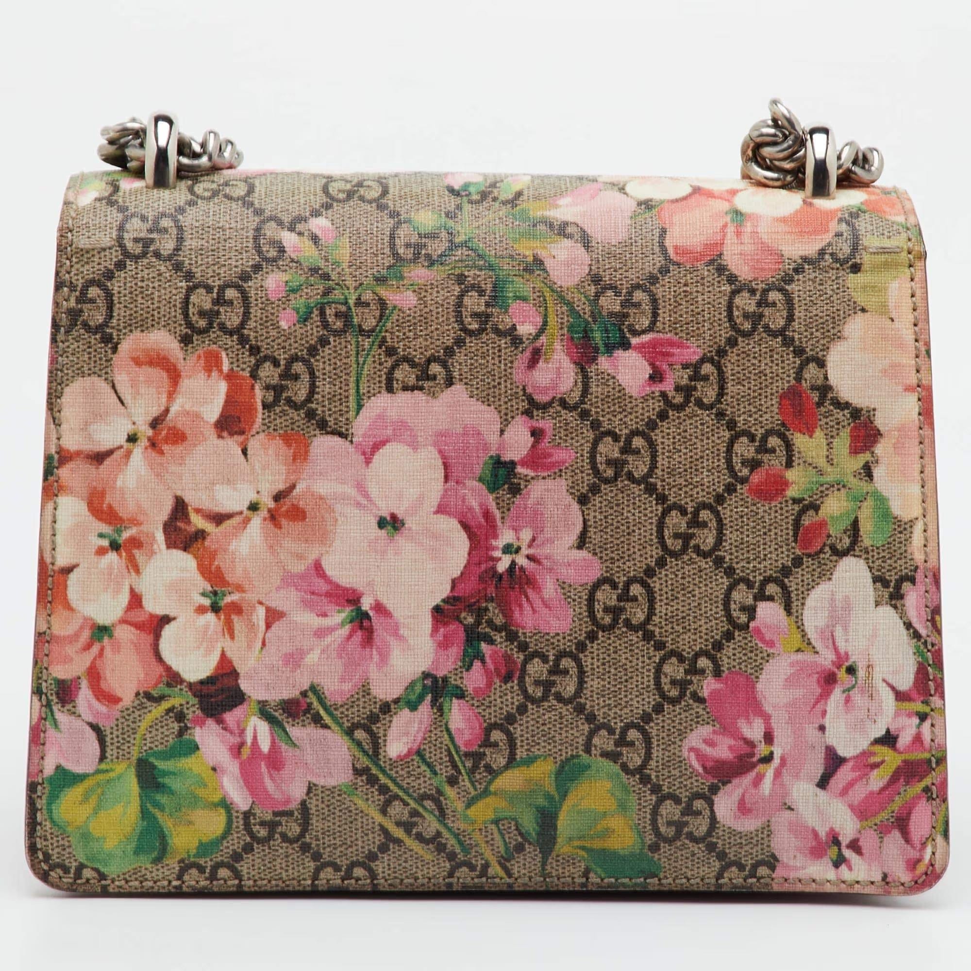 Gucci Dionysus Mini Blooms GG Supreme Canvas and Suede Shoulder Bag
