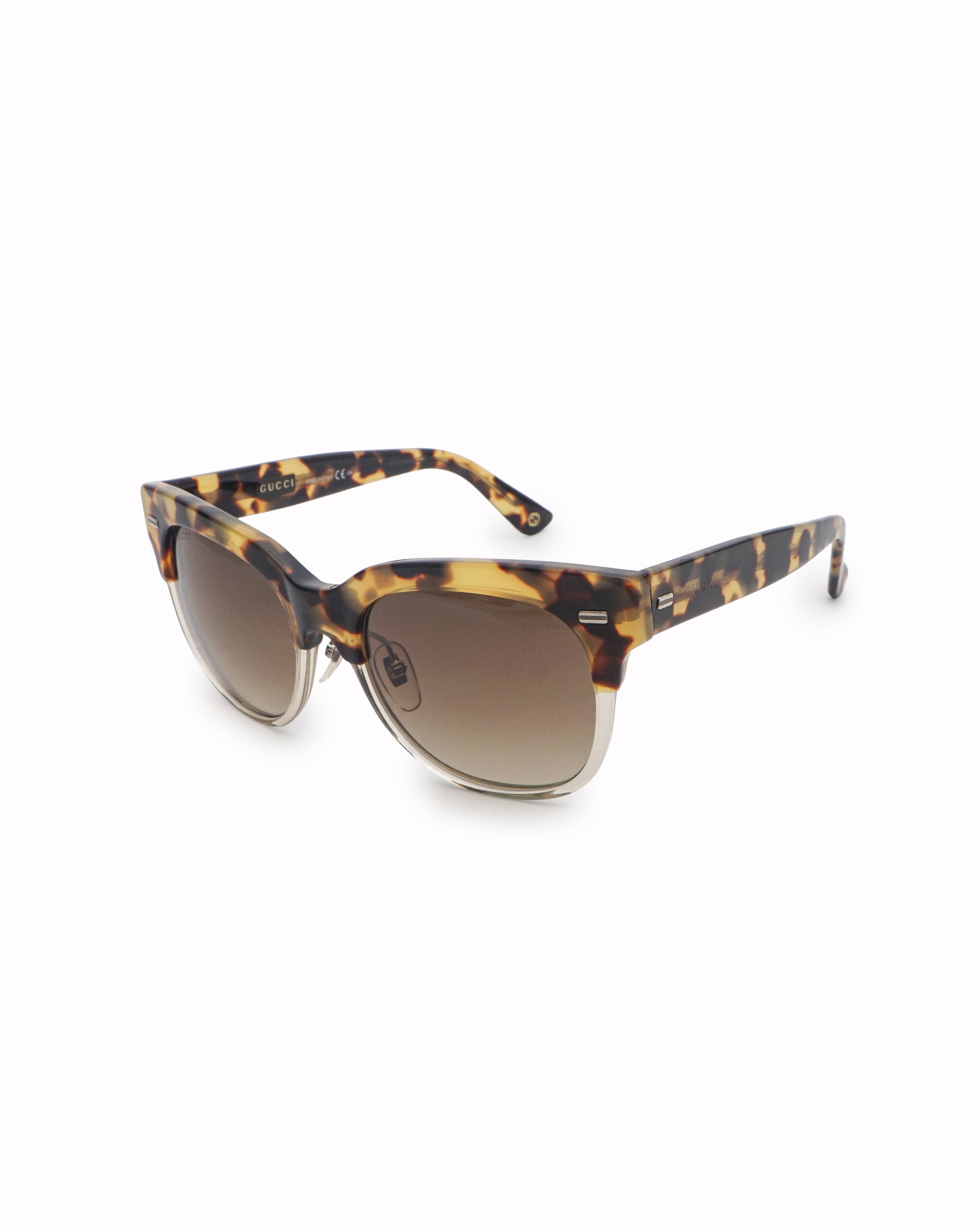 Gucci Havana Gradient Acetate Oversized Sunglasses