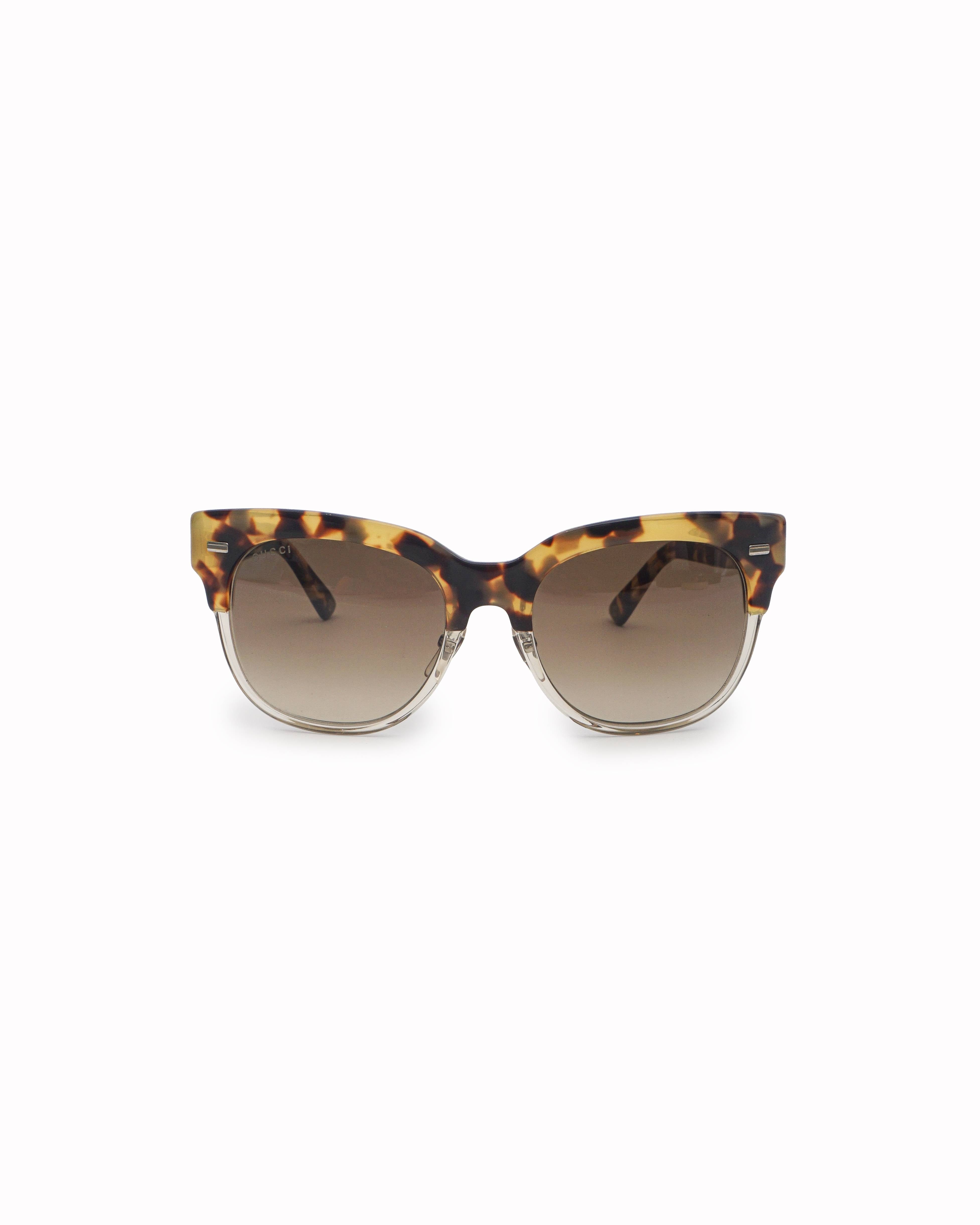 Gucci Havana Gradient Acetate Oversized Sunglasses