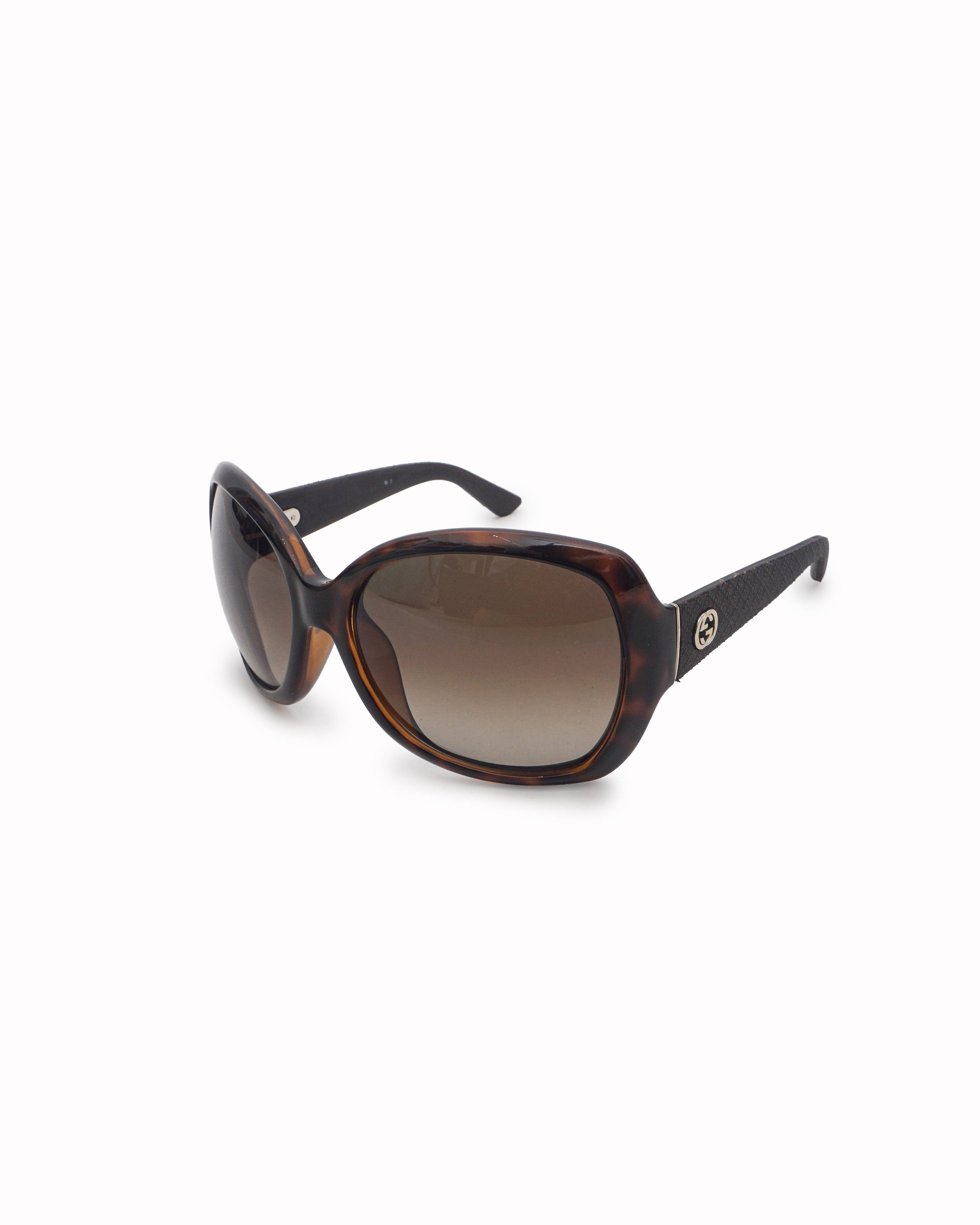 Gucci Tortoiseshell Acetate Interlocking GG Oversized Sunglasses