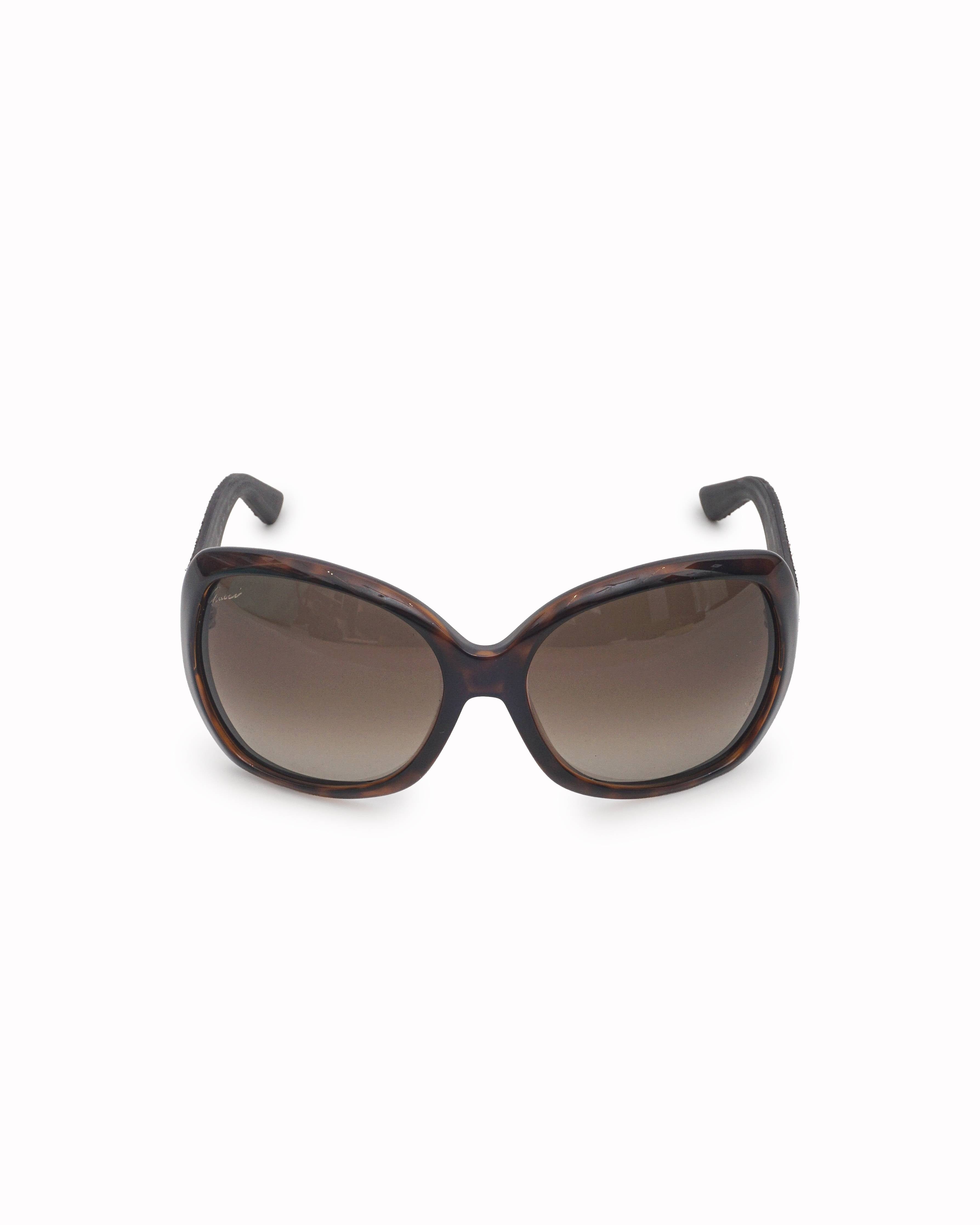 Gucci Tortoiseshell Acetate Interlocking GG Oversized Sunglasses