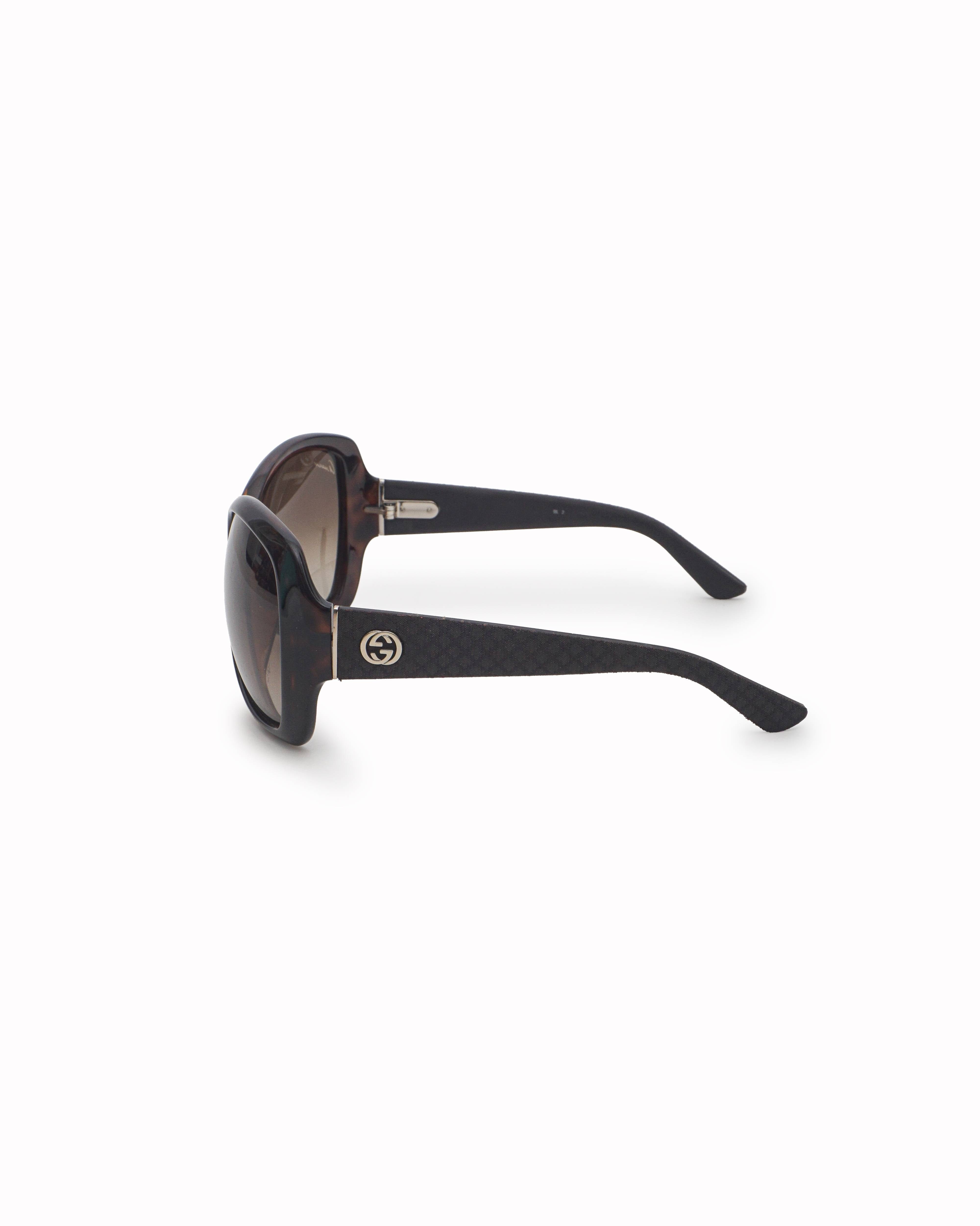 Gucci Tortoiseshell Acetate Interlocking GG Oversized Sunglasses