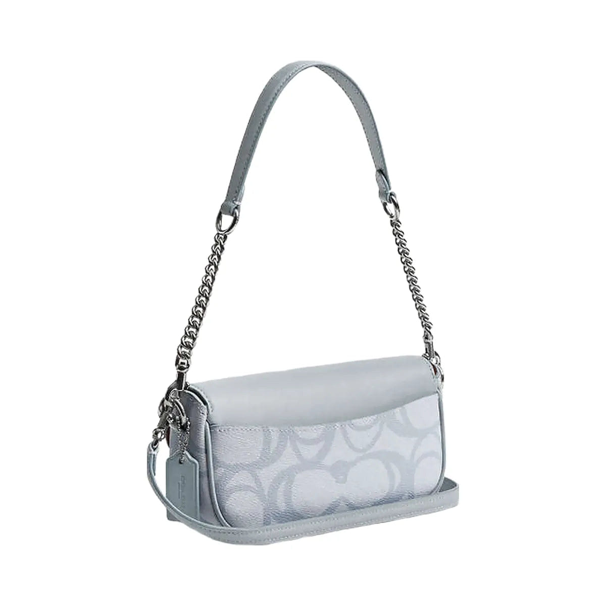 Coach Hailey Flap Bag In Sketch Signature Canvas Signature Canvas - Silver - Ice Blue