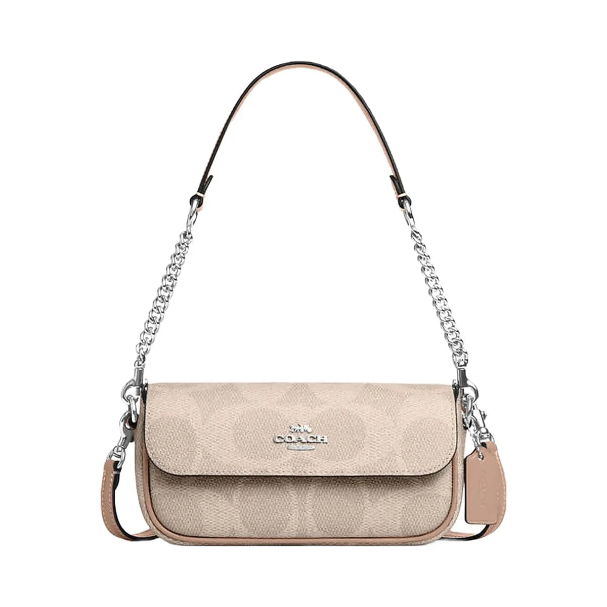 Coach Hailey Flap Bag In Signature Canvas Signature Canvas - Silver - Sand - Taupe