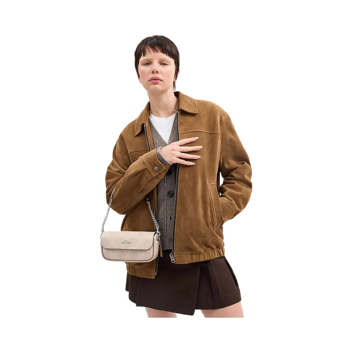 Coach Hailey Flap Bag In Signature Canvas Signature Canvas - Silver - Sand - Taupe