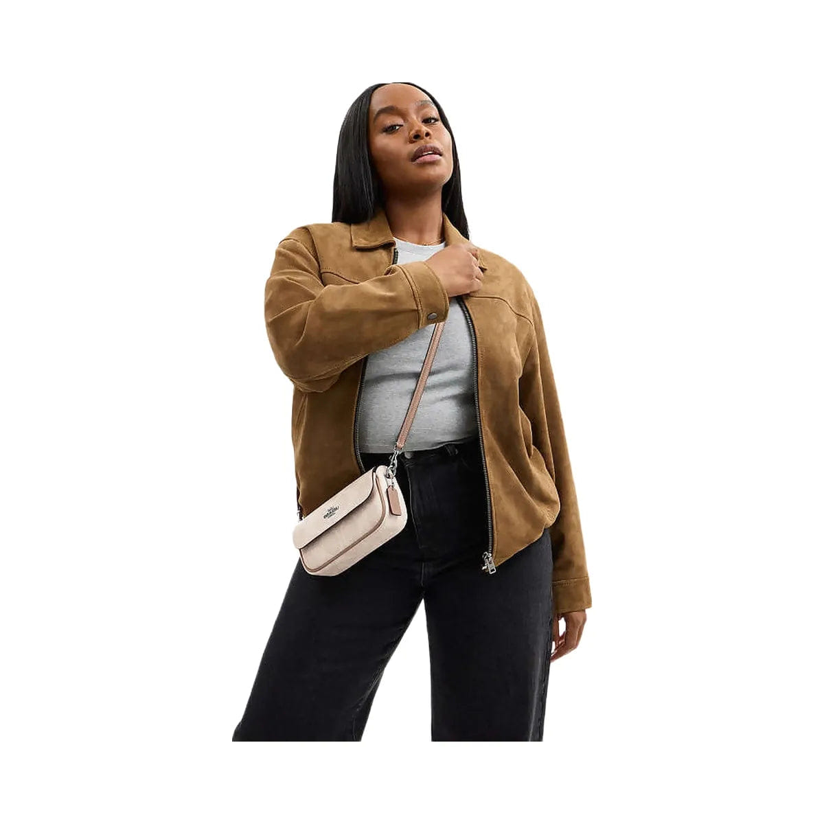 Coach Hailey Flap Bag In Signature Canvas Signature Canvas - Silver - Sand - Taupe