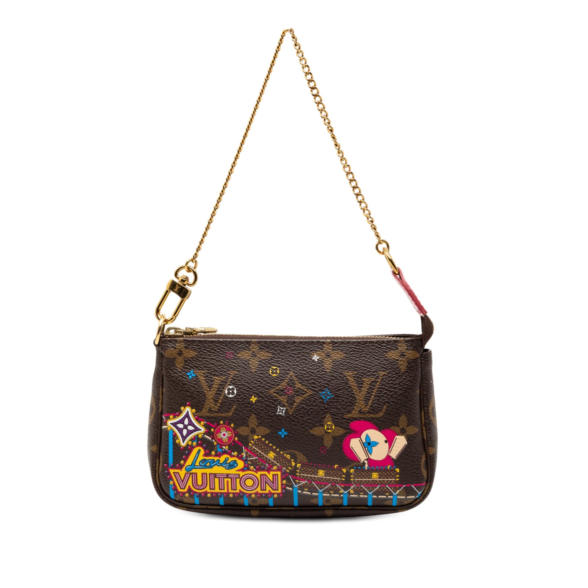 Louis Vuitton Monogram Vivienne Christmas Roller Coaster Mini Pochette Accessoires