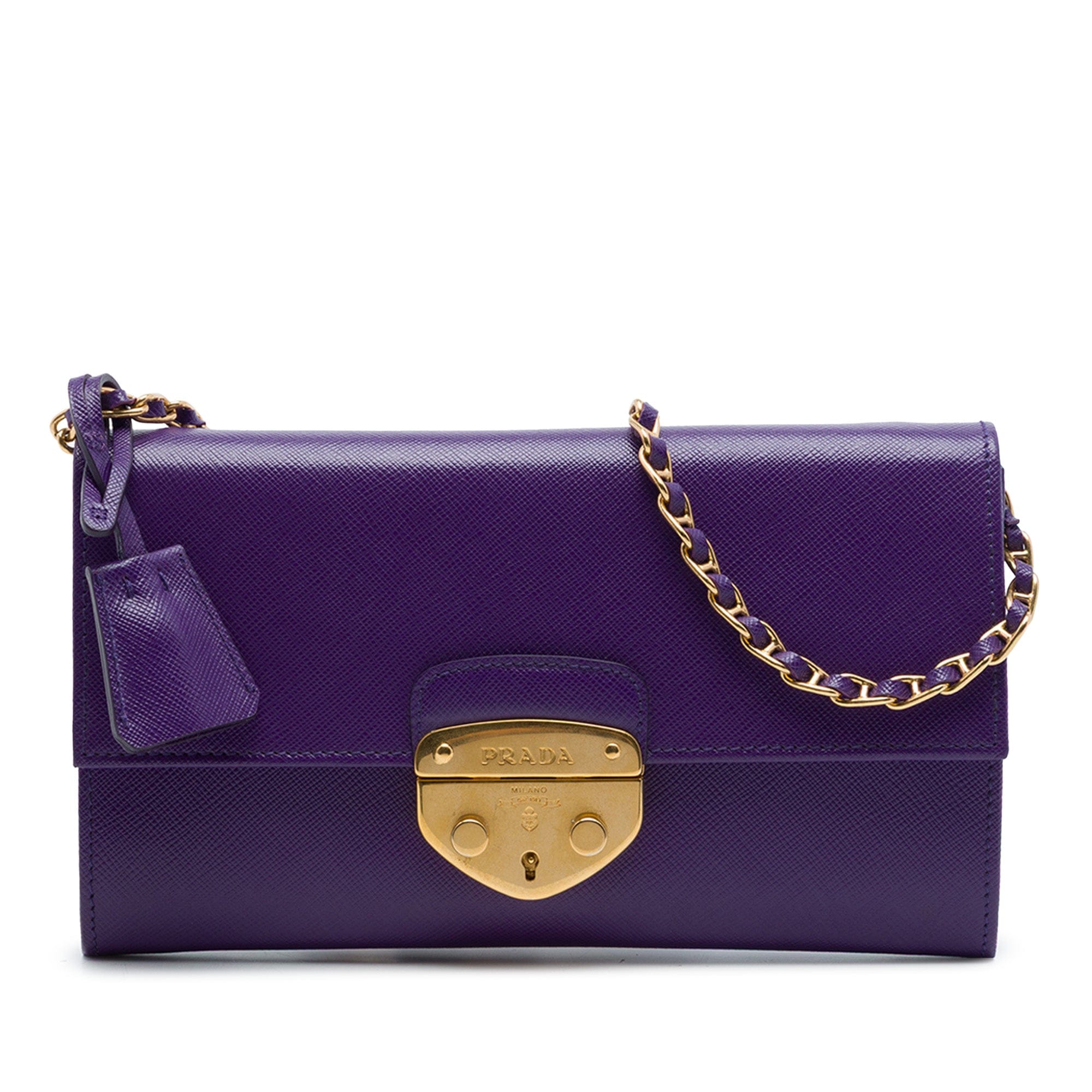 Prada Saffiano Sound Lock Wallet on Chain