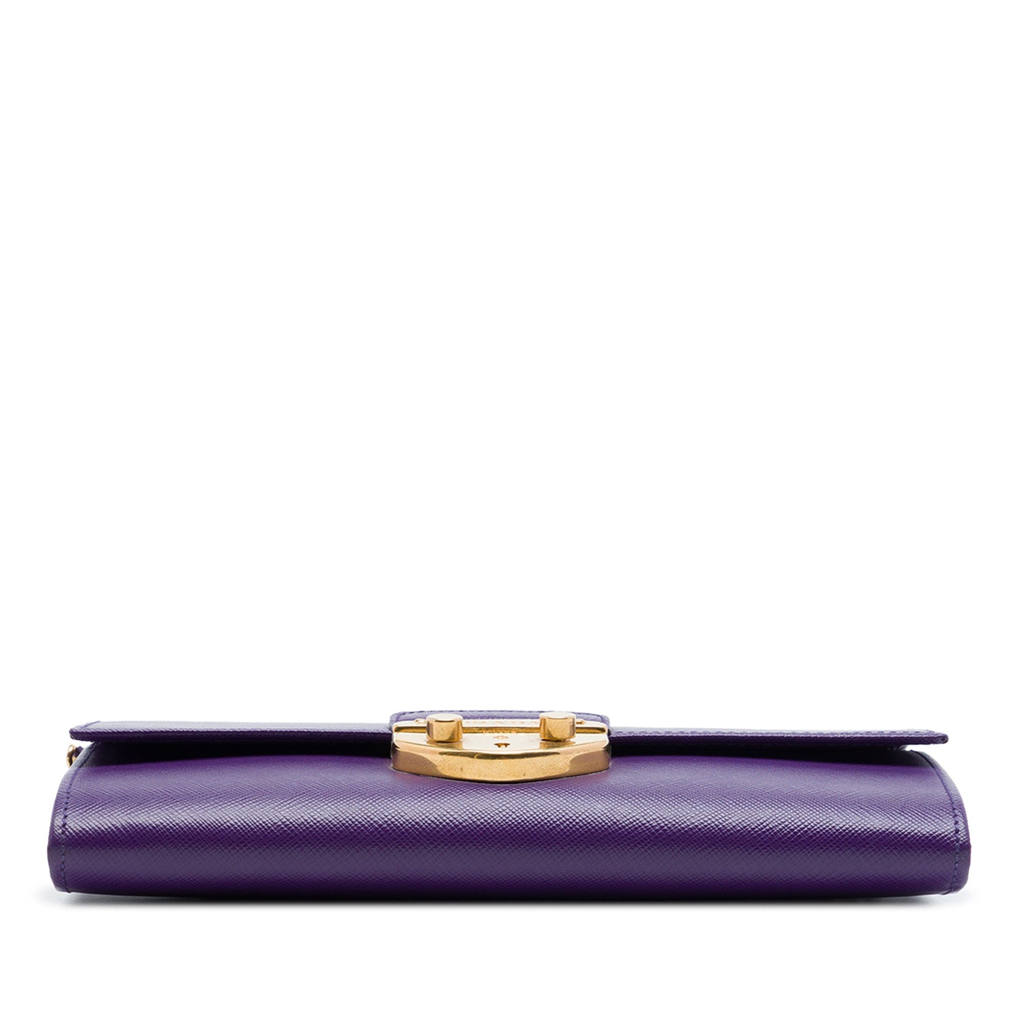 Prada Saffiano Sound Lock Wallet on Chain