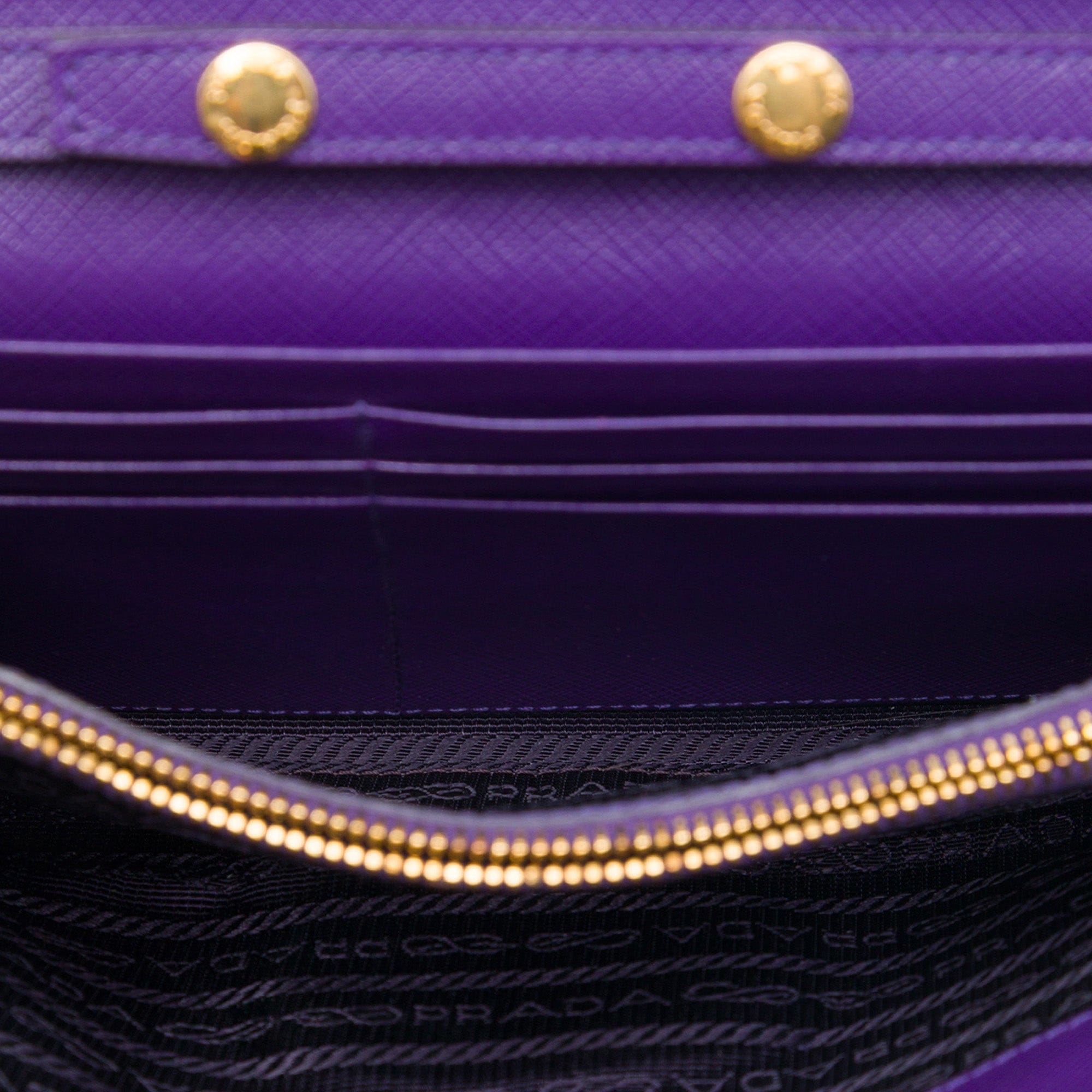 Prada Saffiano Sound Lock Wallet on Chain