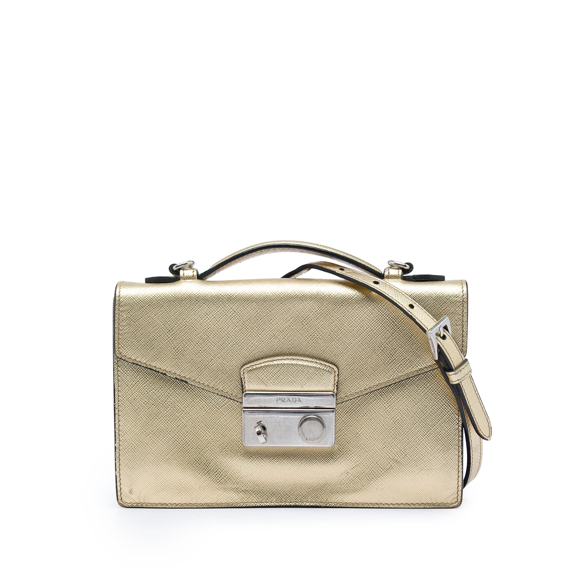 Prada Saffiano Sound Lock Satchel