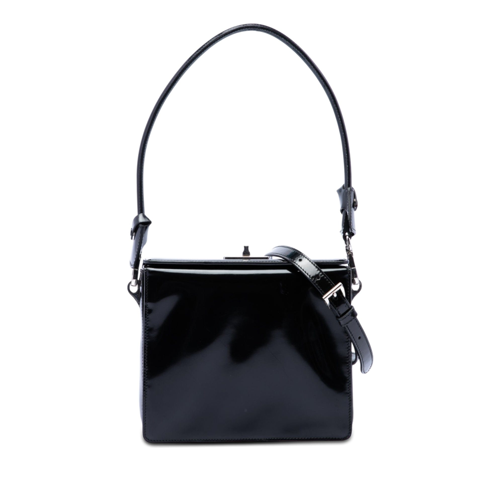 Prada Patent Leather Turnlock Satchel