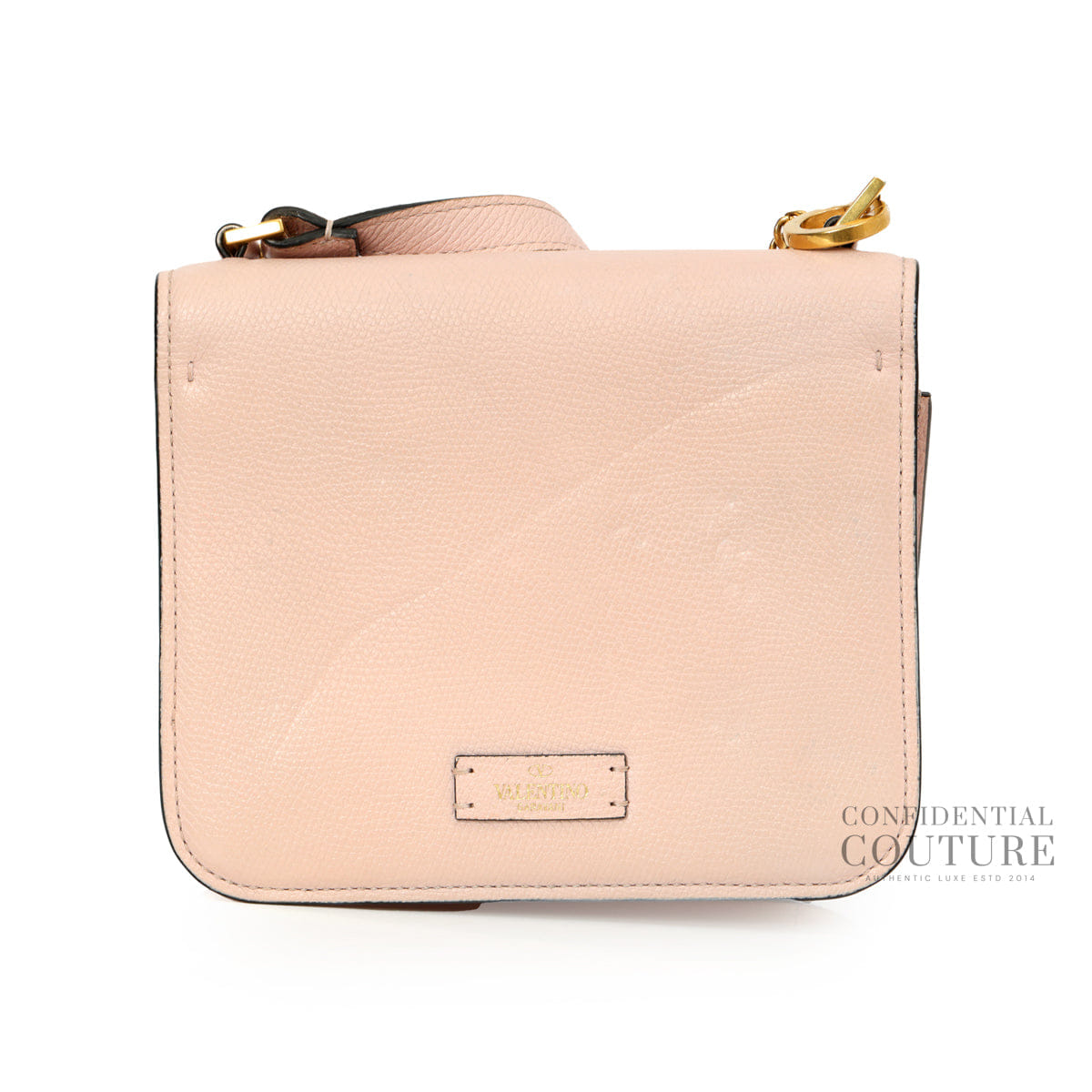 Valentino Pink Small Vsling Grainy Leather Shoulder Bag
