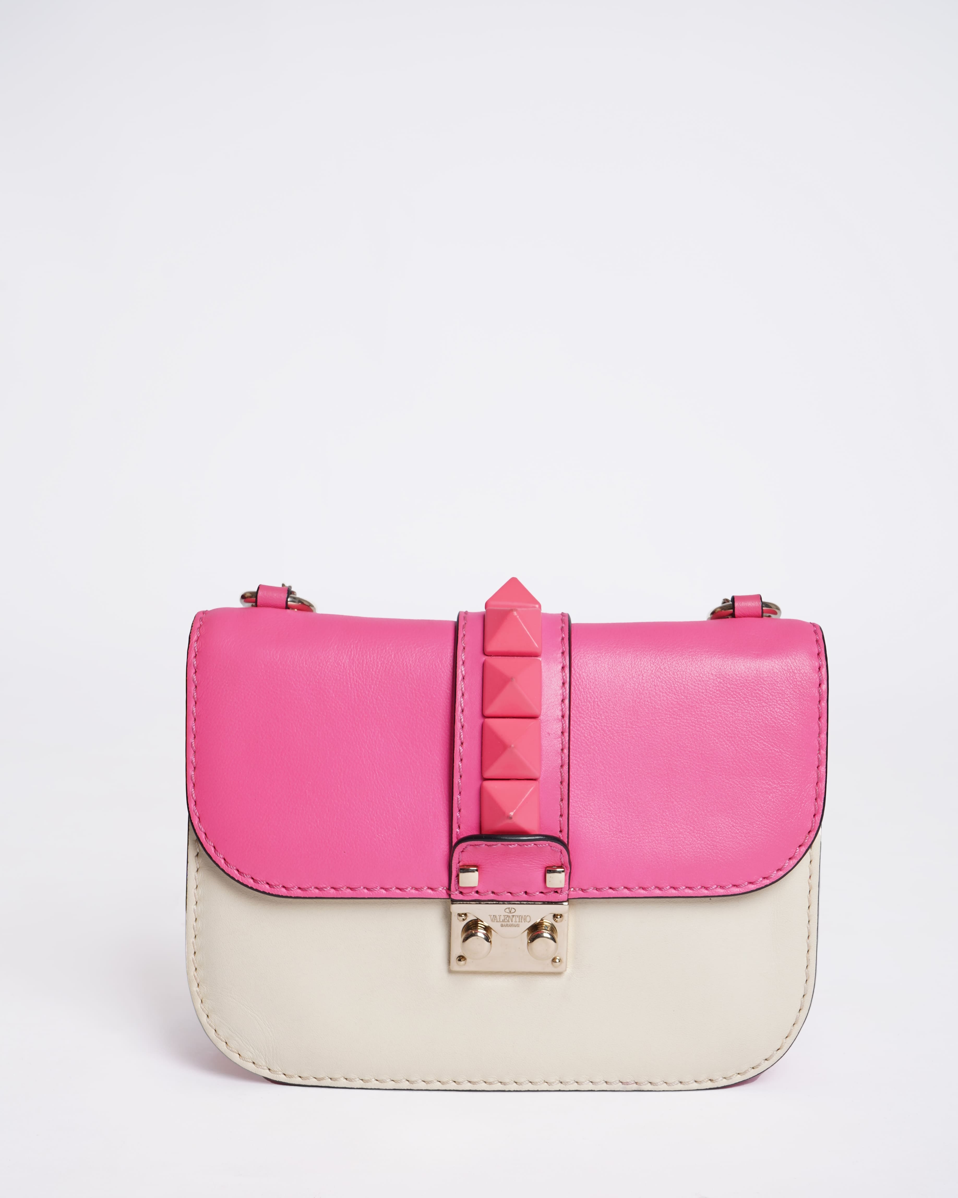 Valentino Rockstud goam lock pink shoulder Bag