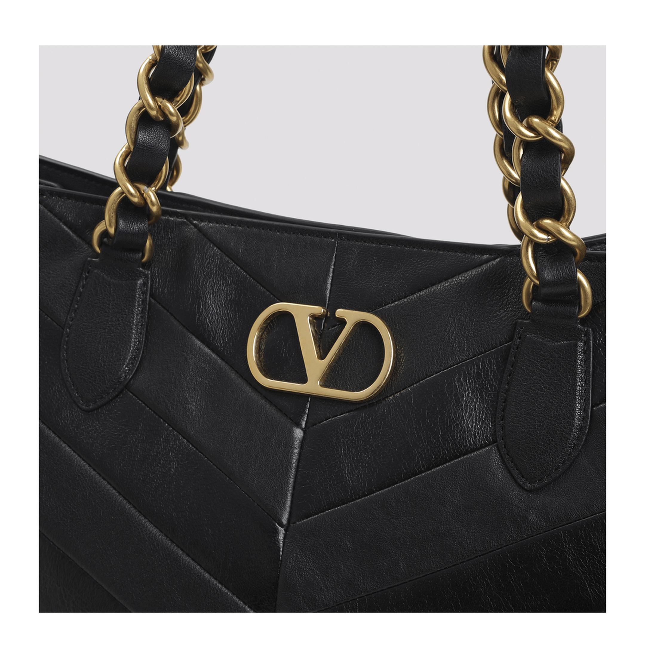 Valentino Laseine Lambskin Shopping Tote - Black