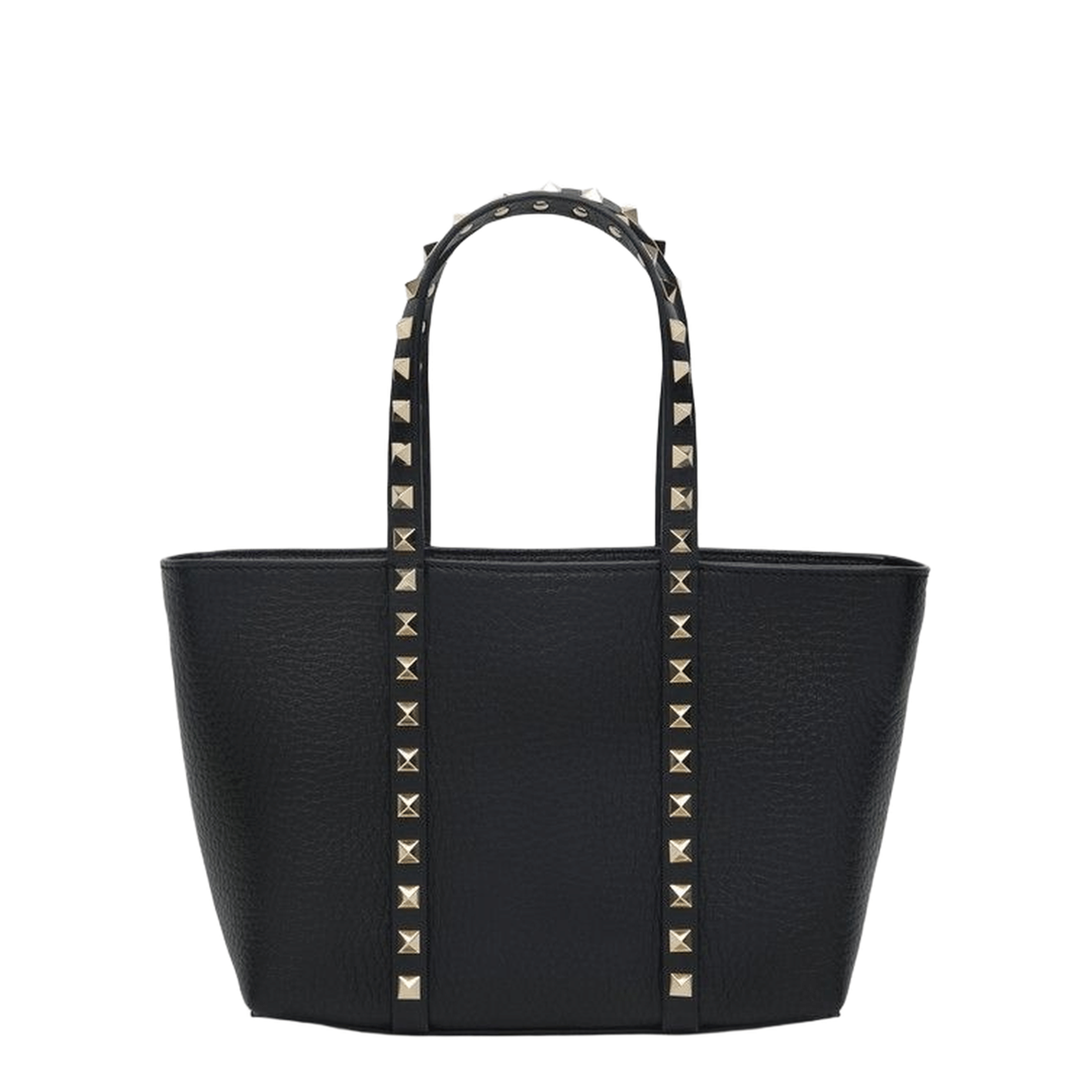 Valentino Rockstud Mini Calf Leather Tote - Black