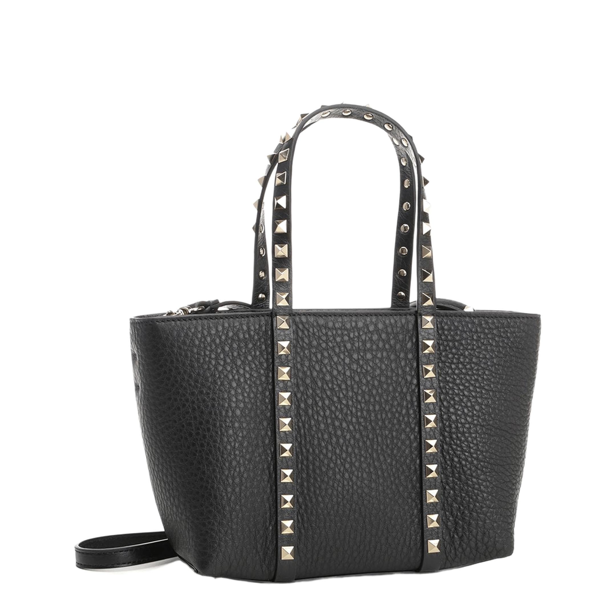 Valentino Rockstud Mini Calf Leather Tote - Black