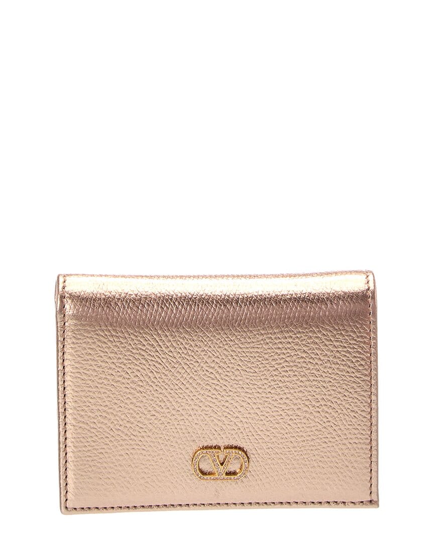 Valentino Vlogo Signature Leather Card Case