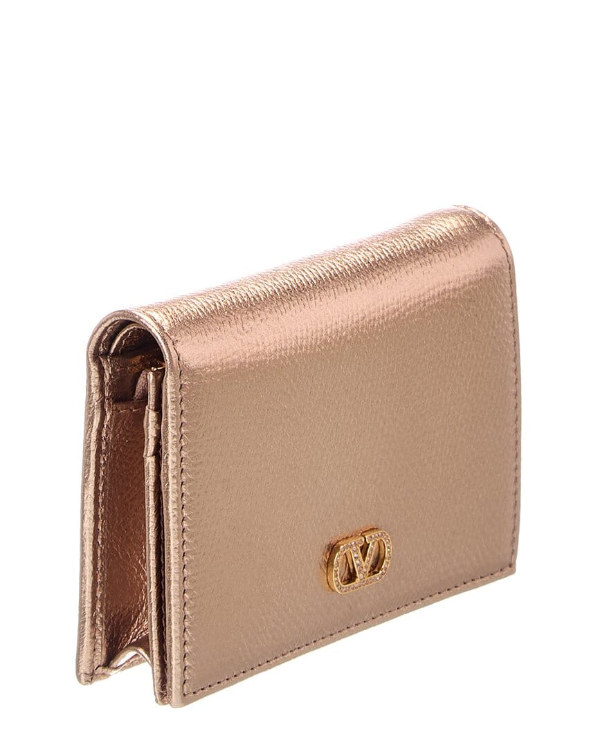 Valentino Vlogo Signature Leather Card Case