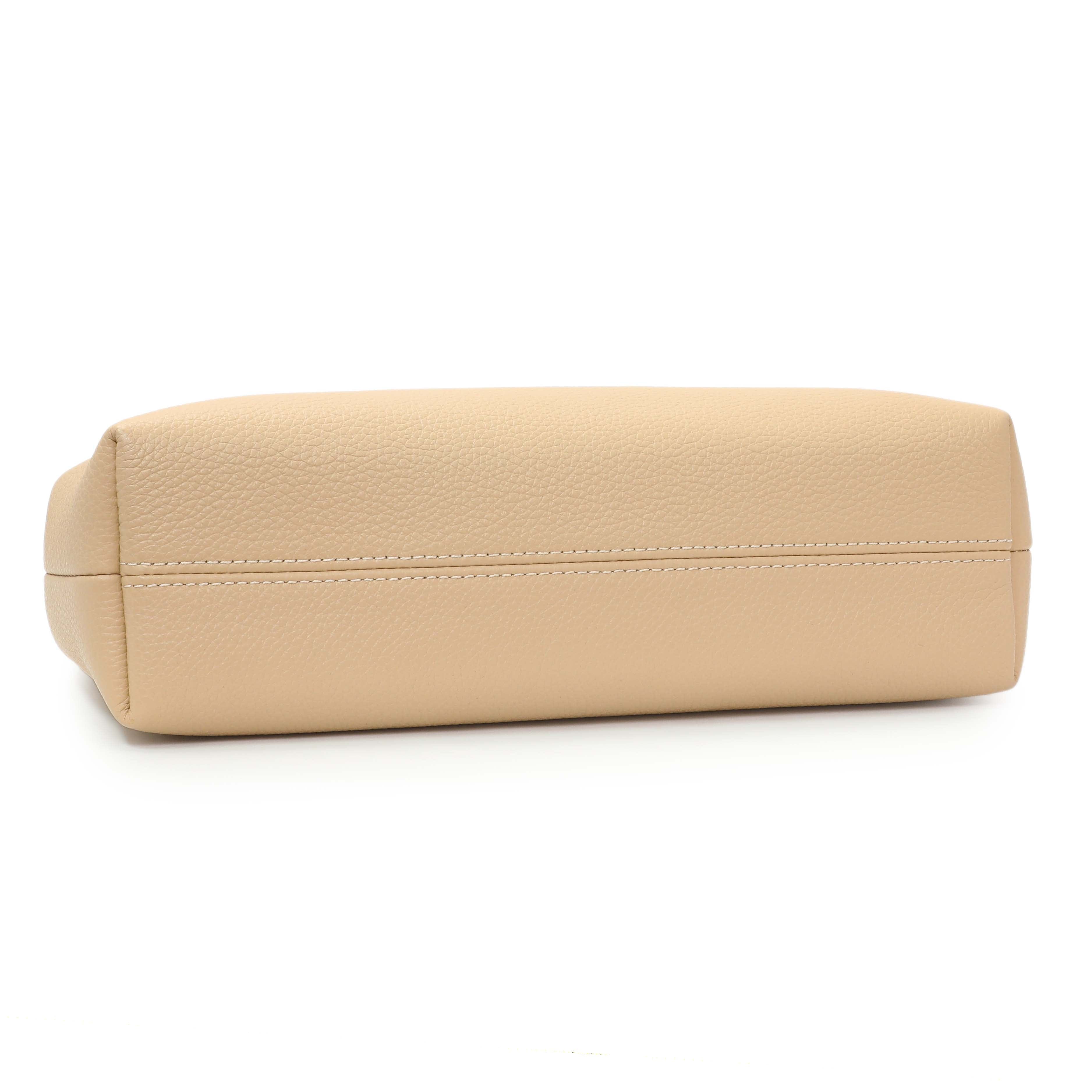 Versace Beige Grained Calfskin Virtus Hobo