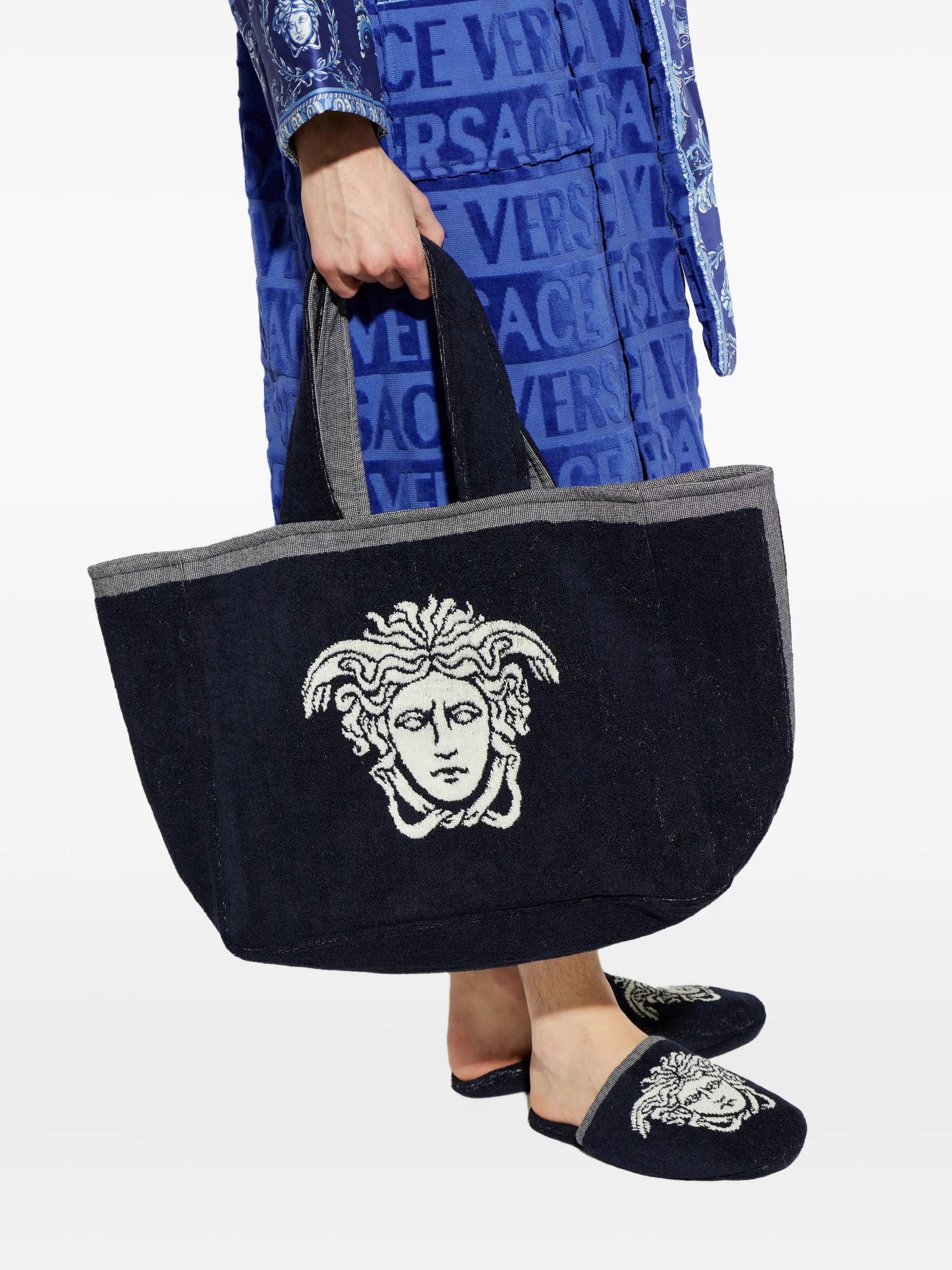Versace Medusa cotton - terry beach bag