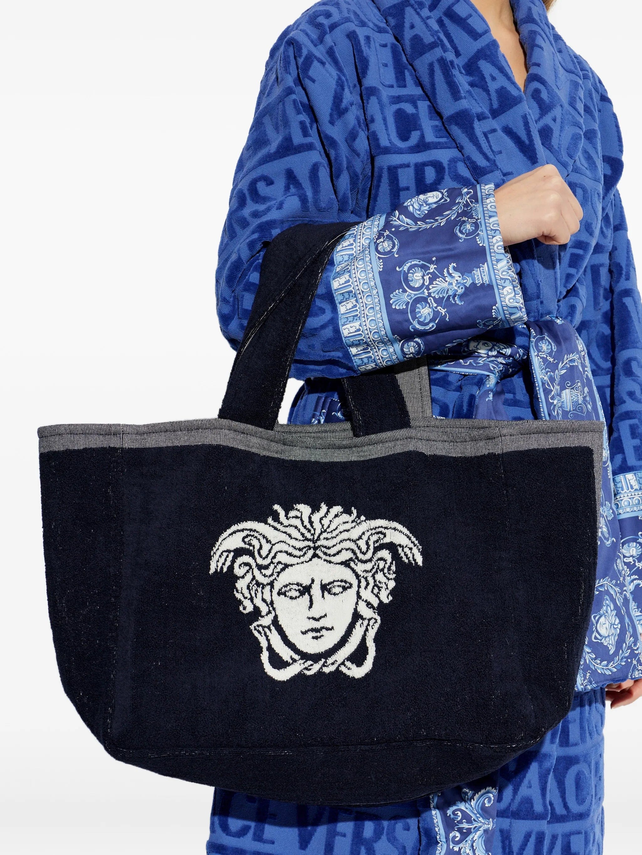 Versace Medusa cotton - terry beach bag