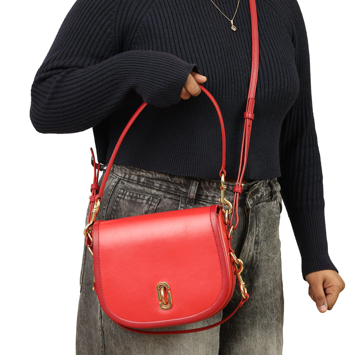 MARC JACOBS RED THE SADDLE BAG