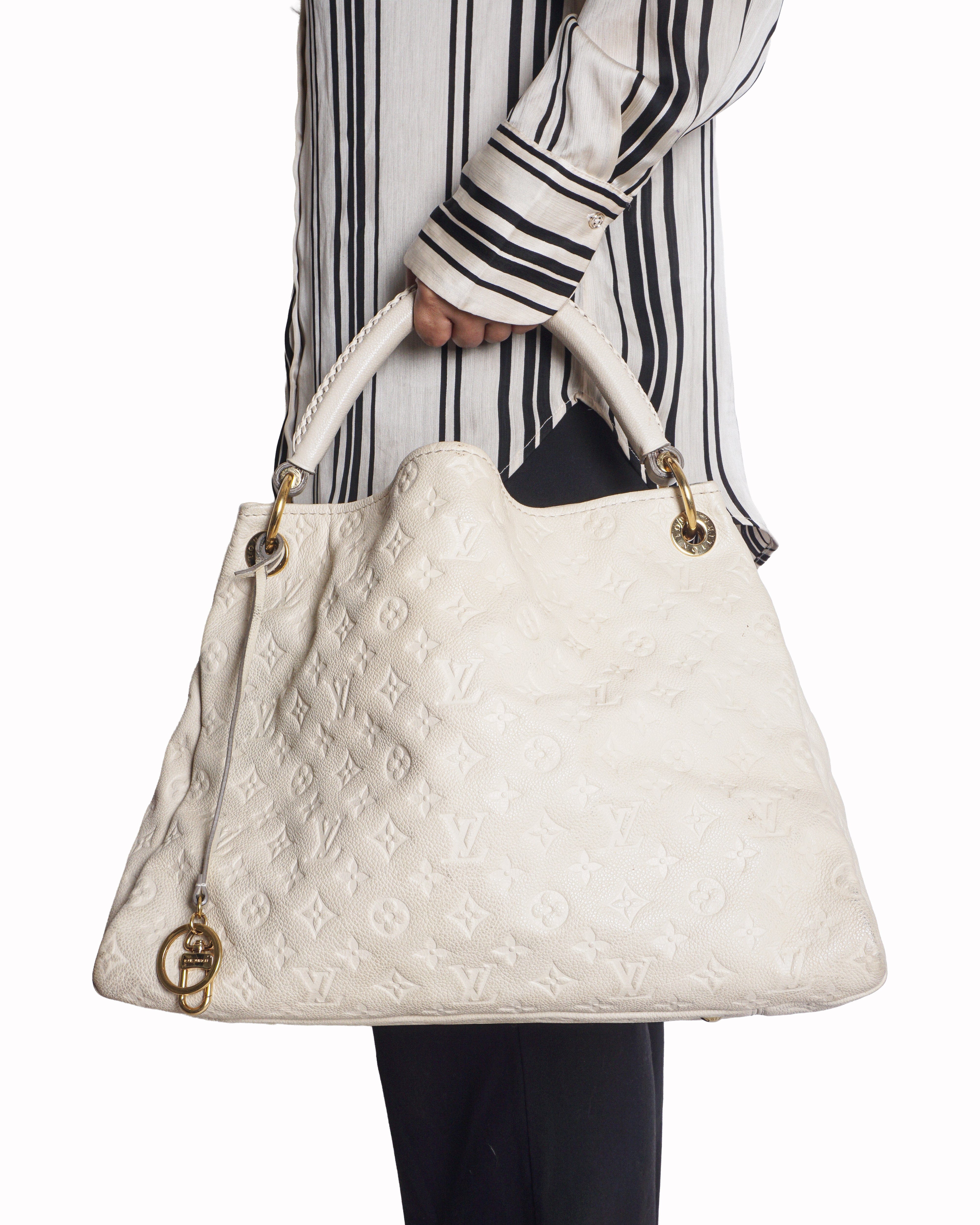 Louis Vuitton Cream Monogram Empreinte Leather Artsy MM Bag