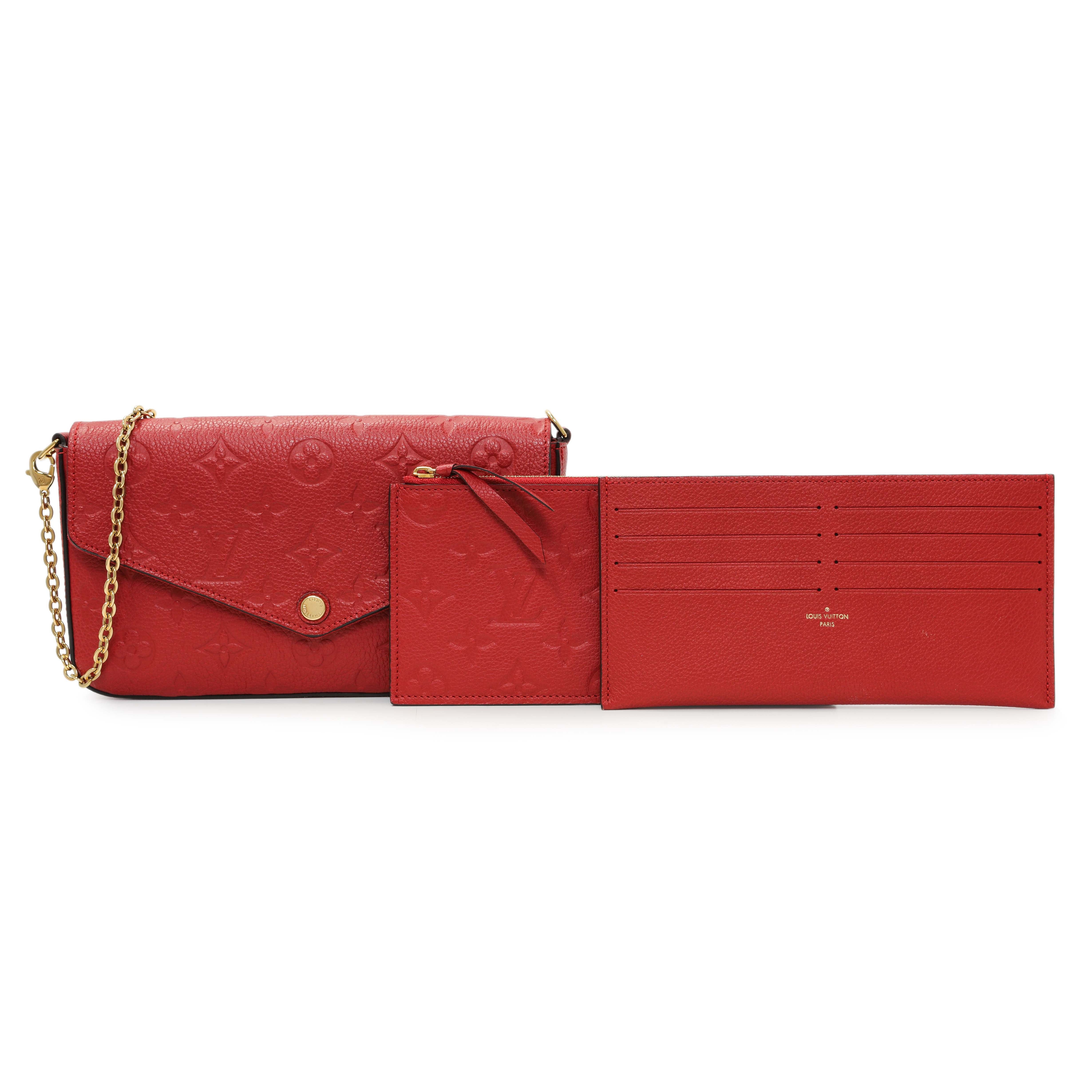 Louis Vuitton Red Monogram Empreinte Felicie Pochette