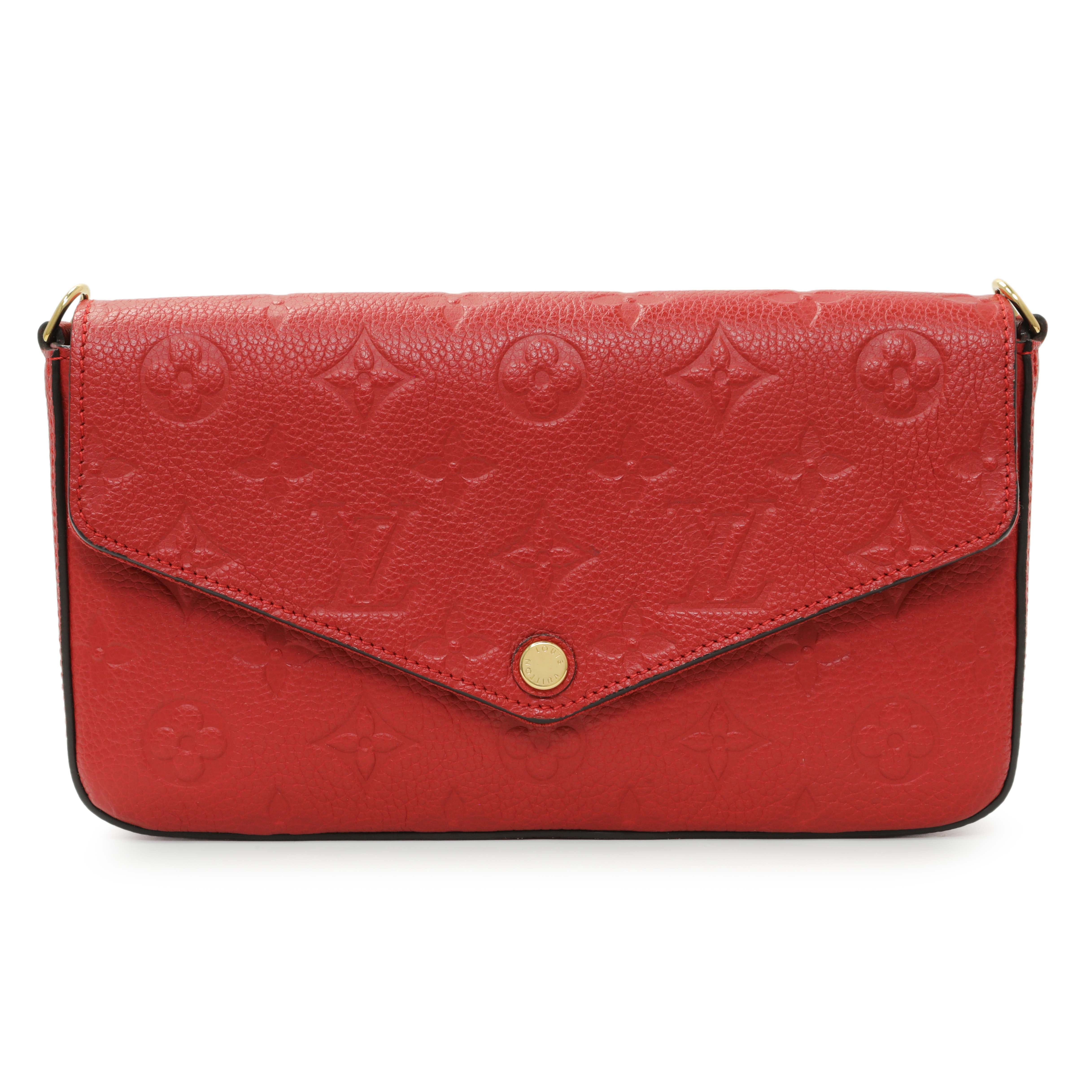 Louis Vuitton Red Monogram Empreinte Felicie Pochette