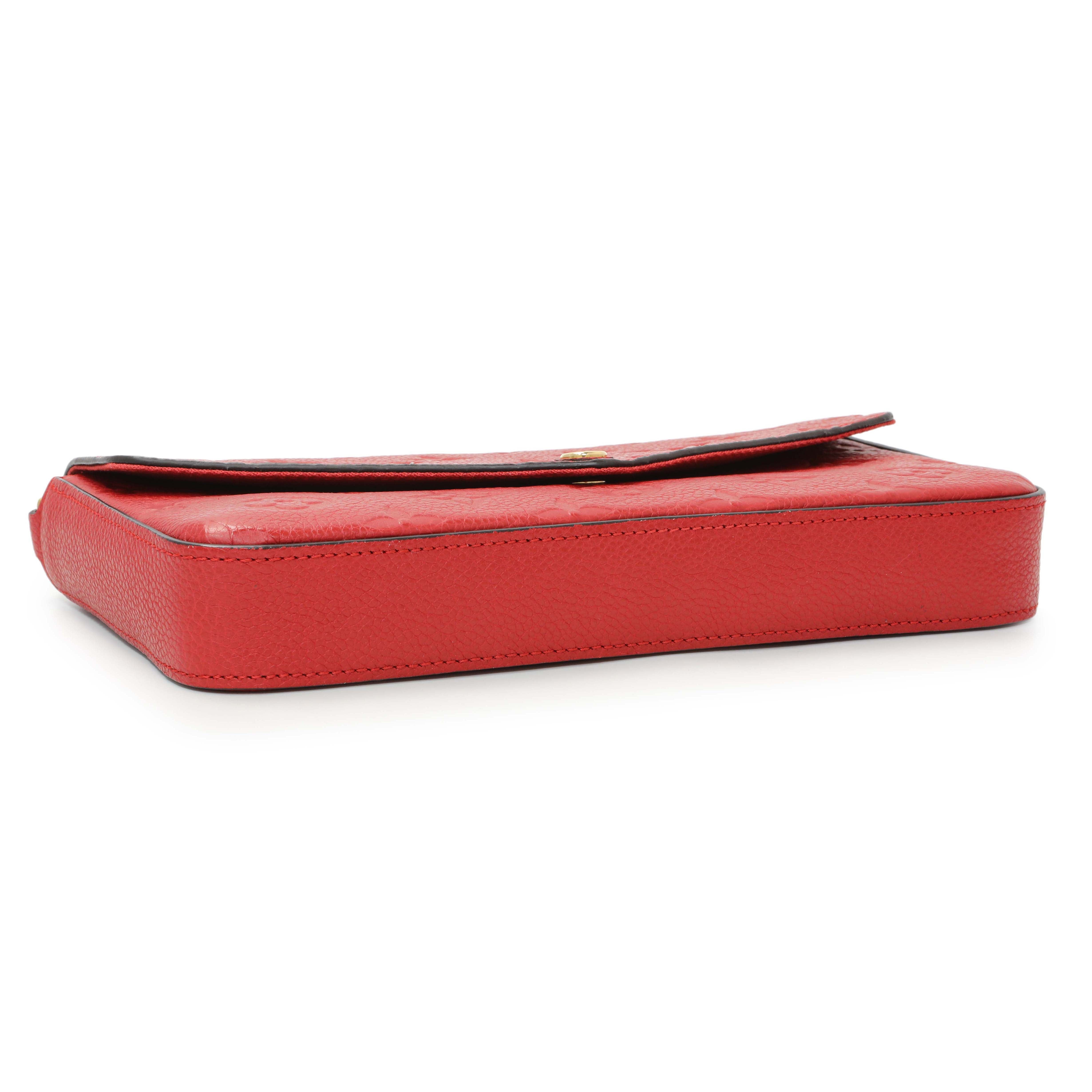Louis Vuitton Red Monogram Empreinte Felicie Pochette