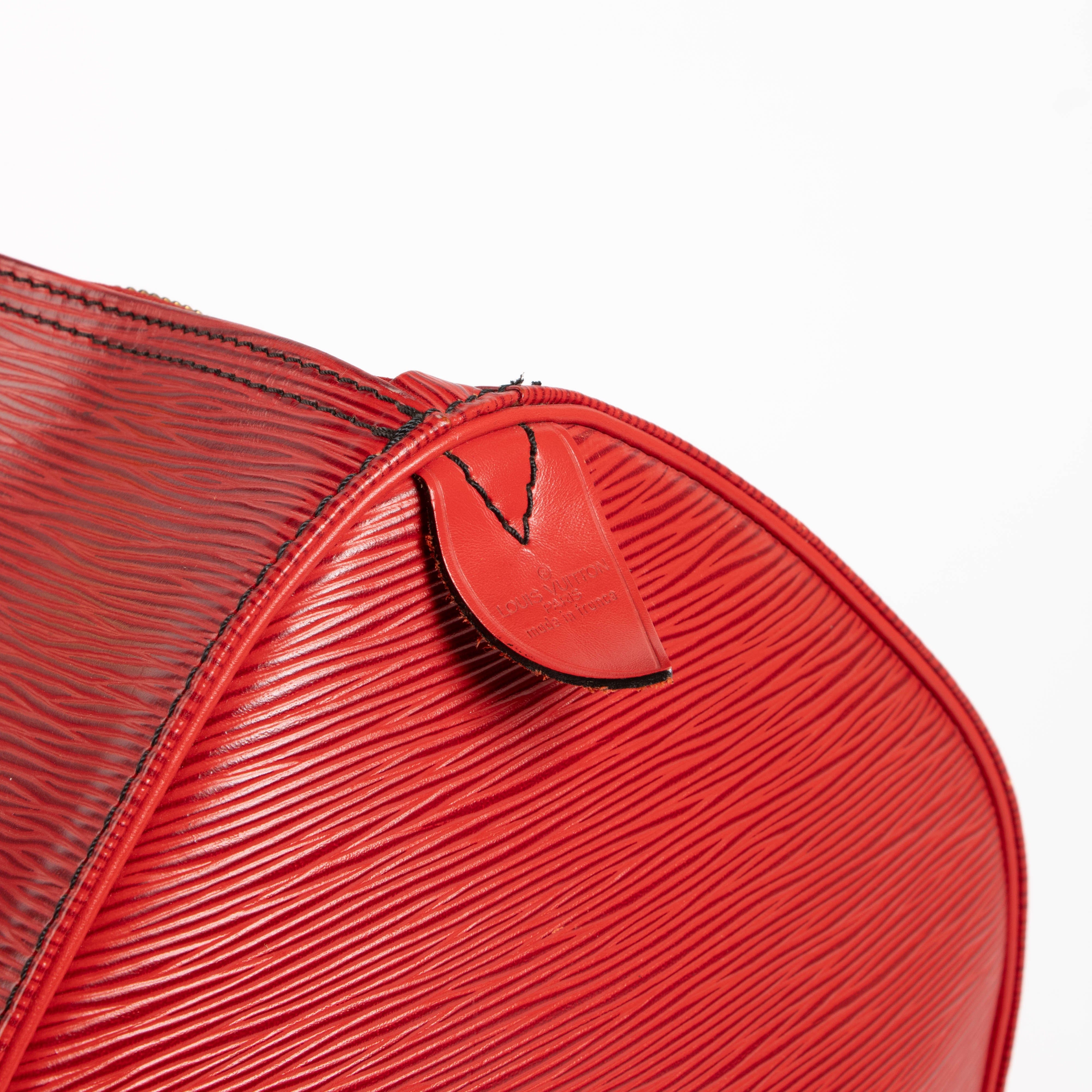 Louis Vuitton Red Epi Keepall 50 Travel Bag