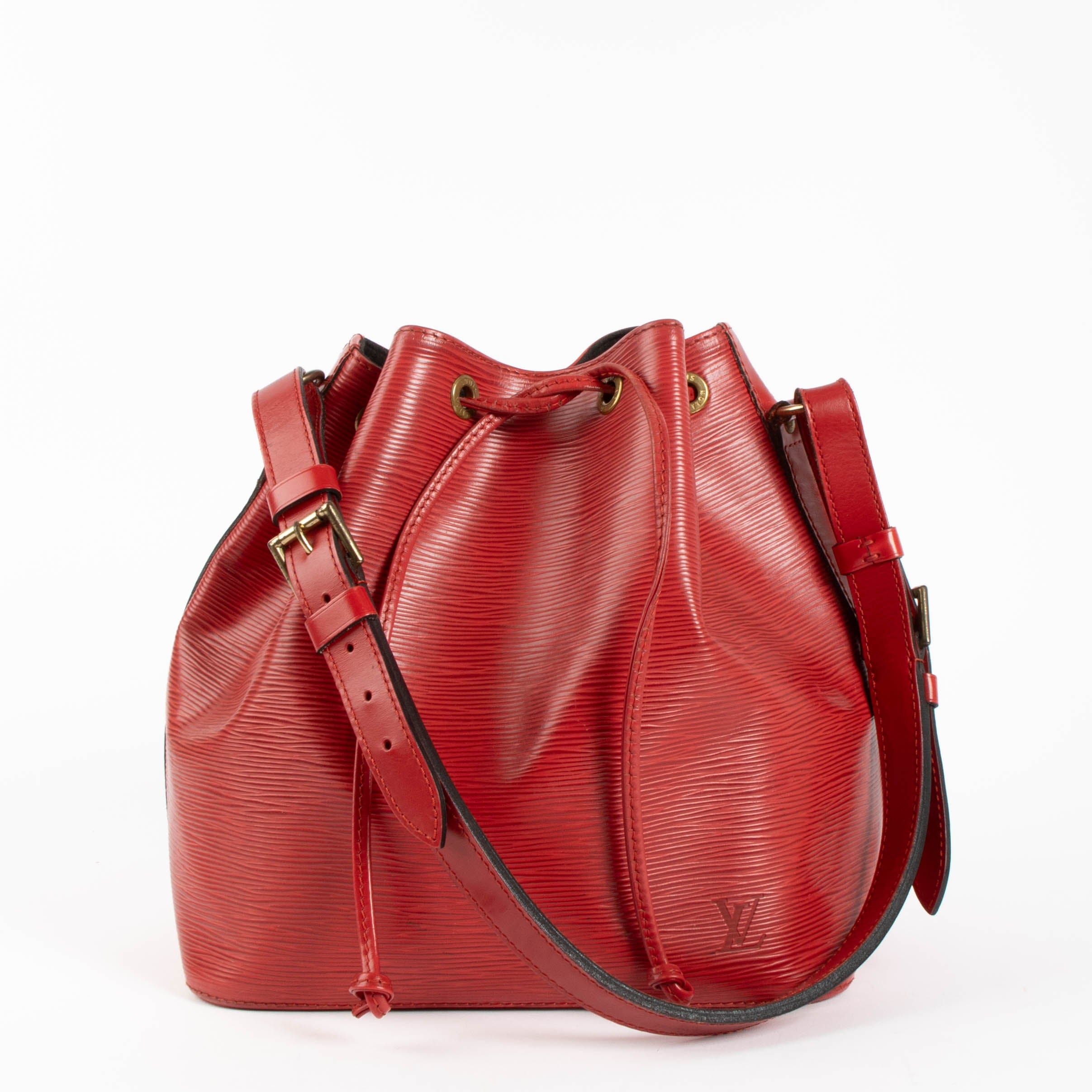 Louis Vuitton Red Epi Noé PM Bag