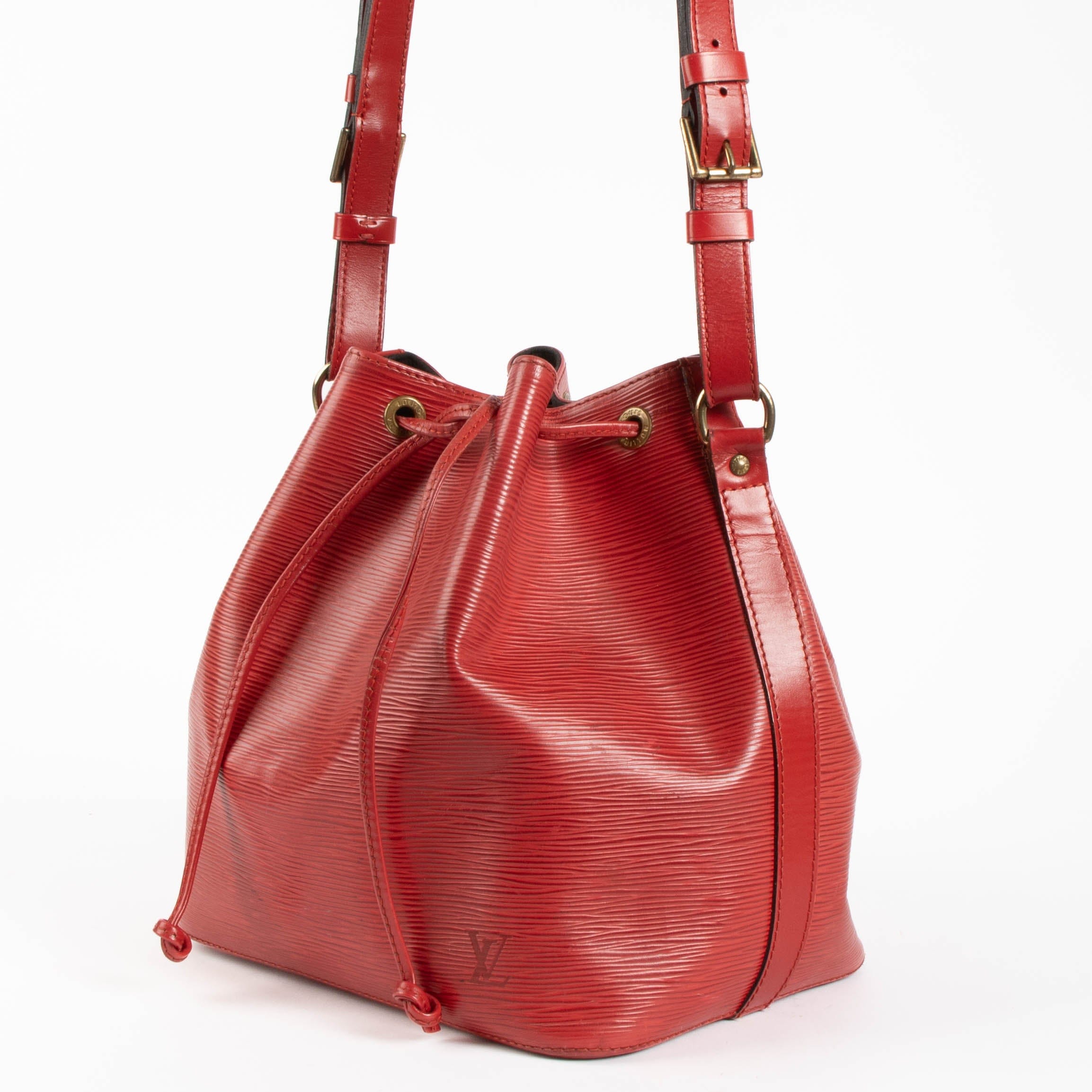 Louis Vuitton Red Epi Noé PM Bag
