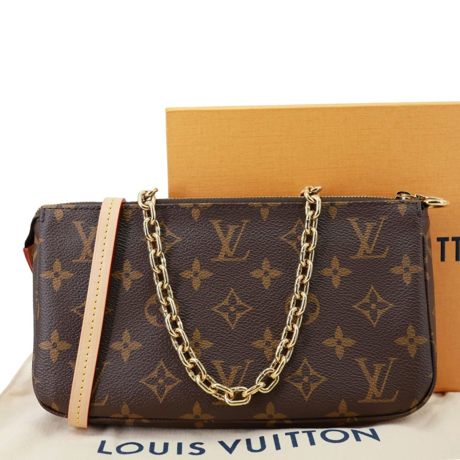 LOUIS VUITTON Pochette Accessoires Monogram Canvas Pouch Brown