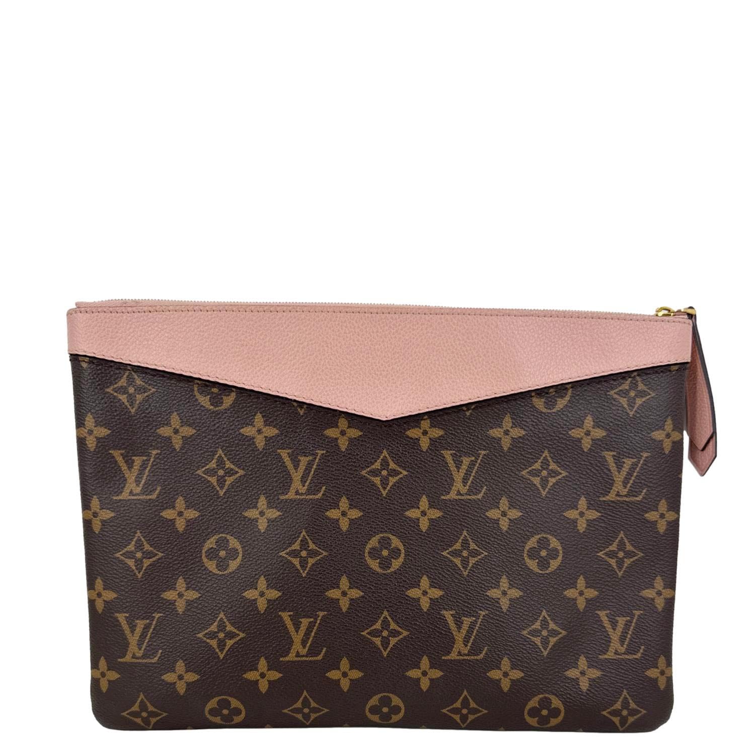 LOUIS VUITTON Daily Pouch Monogram Canvas Clutch Pink