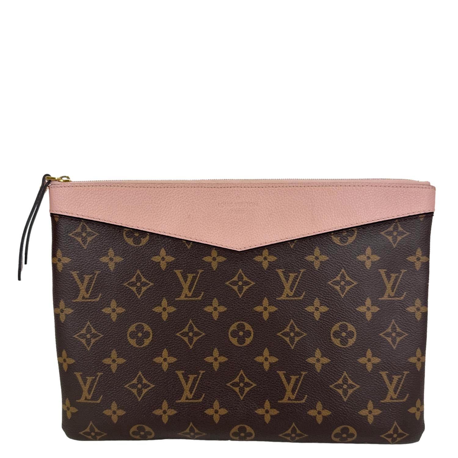 LOUIS VUITTON Daily Pouch Monogram Canvas Clutch Pink