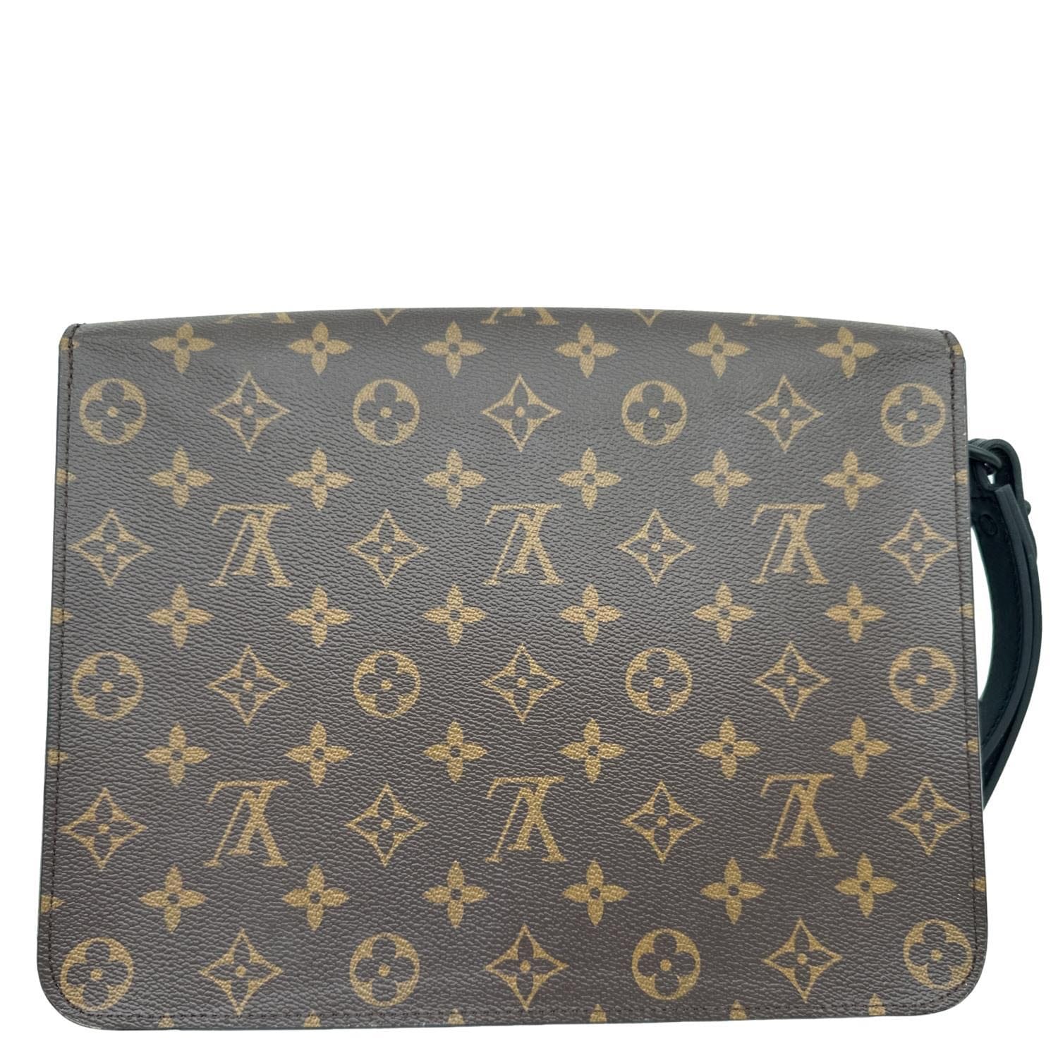 LOUIS VUITTON S - Lock A4 Monogram Macassar Pouch Black