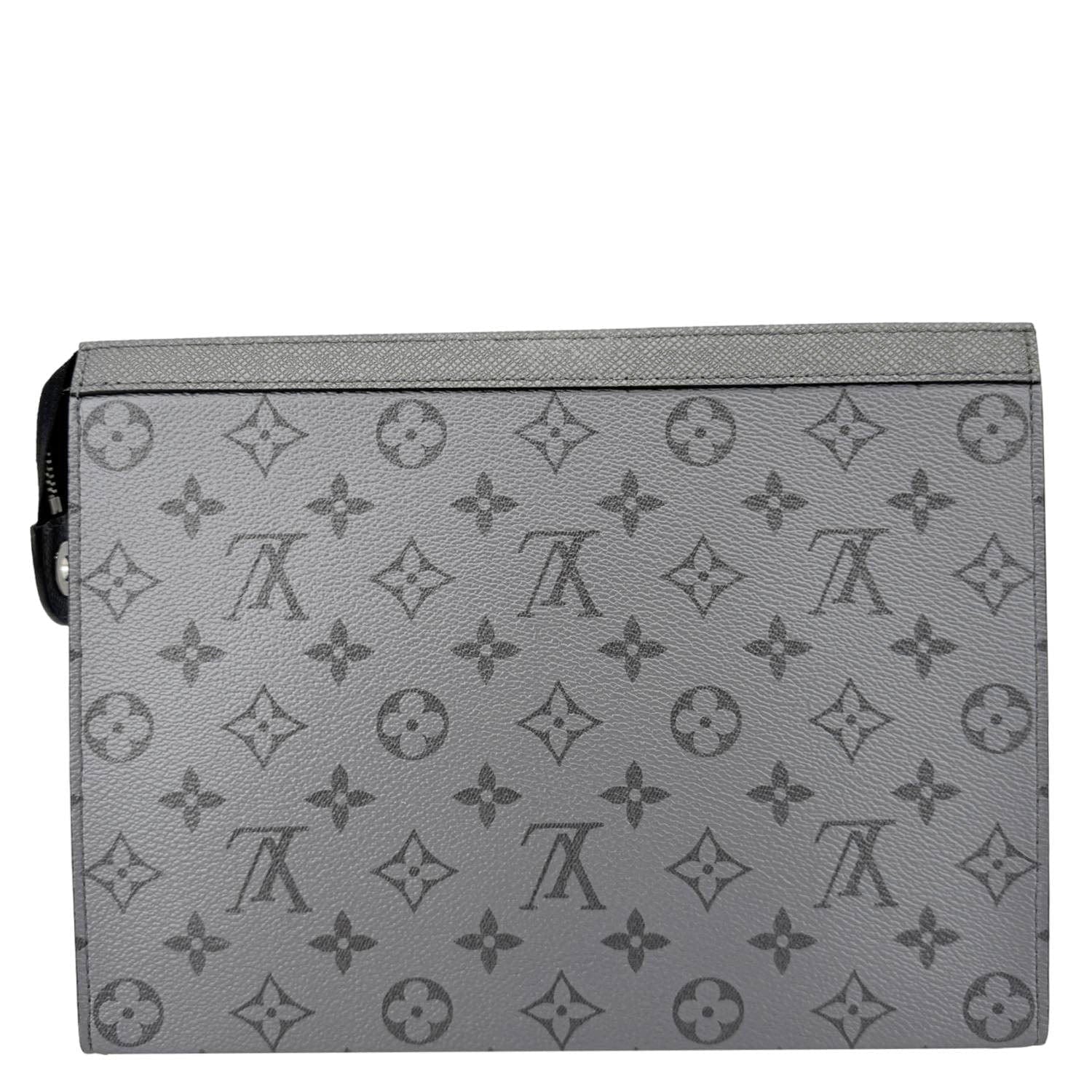 LOUIS VUITTON Voyage MM Monogram Eclipse Pouch Bag Gray