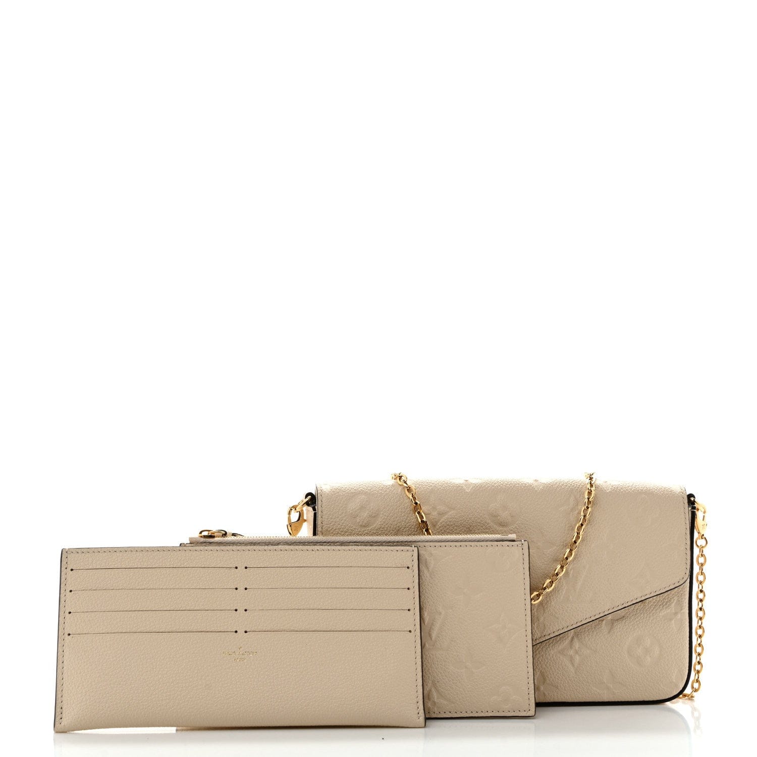 Louis Vuitton Empreinte Pochette Felicie Chain Wallet Cream