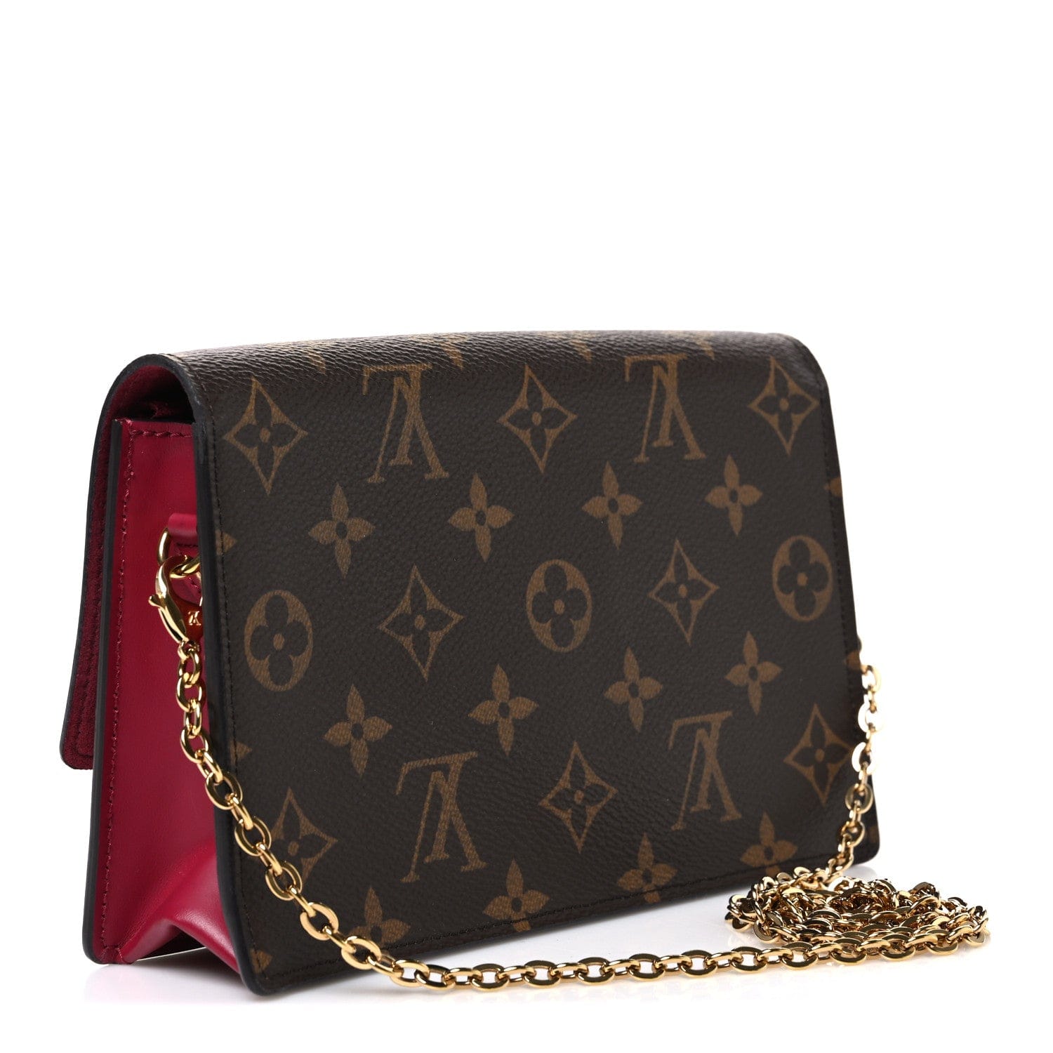 Louis Vuitton Monogram Flore Chain Wallet Fuchsia