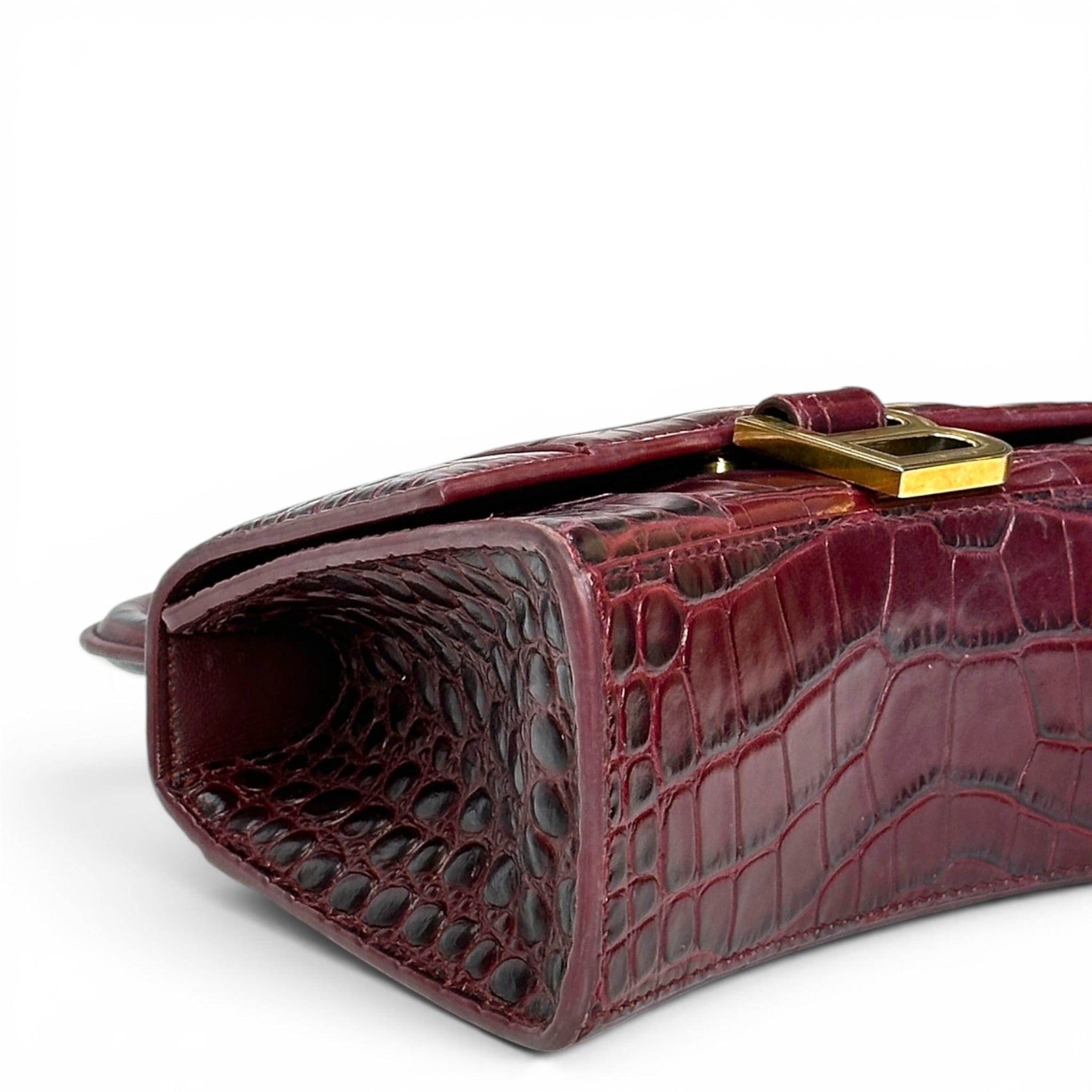 Balenciaga Hourglass Bag Croc - Embossed Calfskin