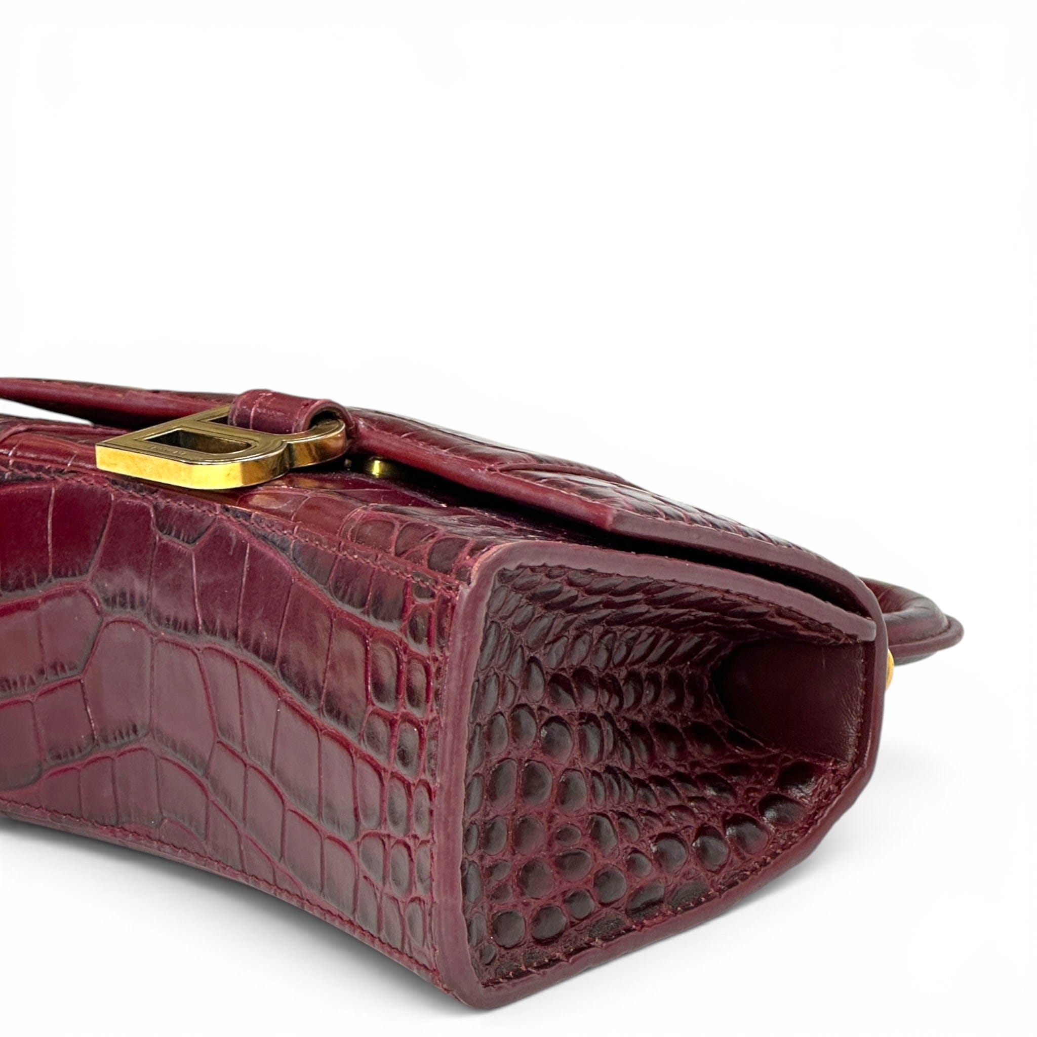 Balenciaga Hourglass Bag Croc - Embossed Calfskin