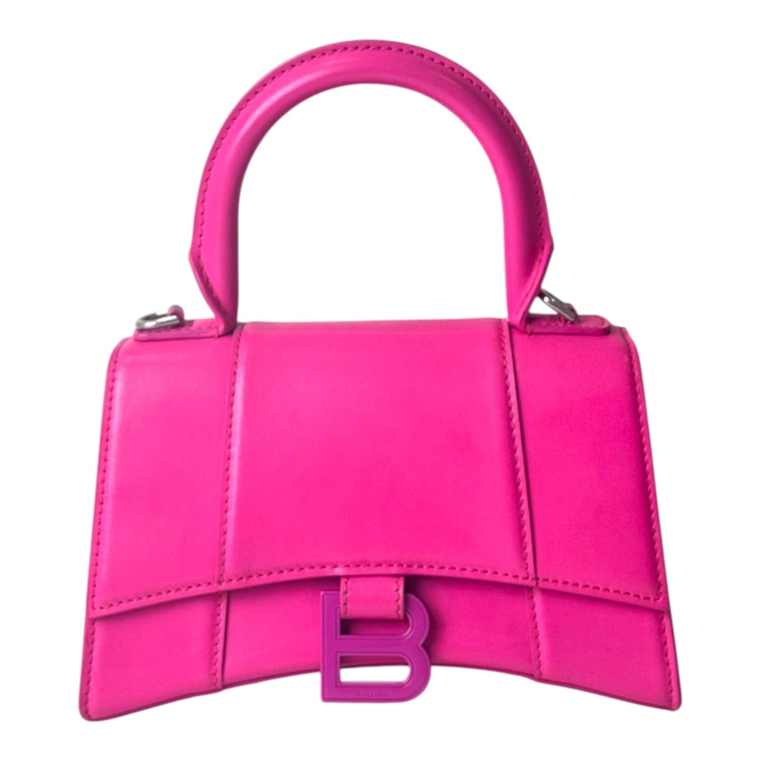 Balenciaga Mini Pink Hourglass Bag with Strap