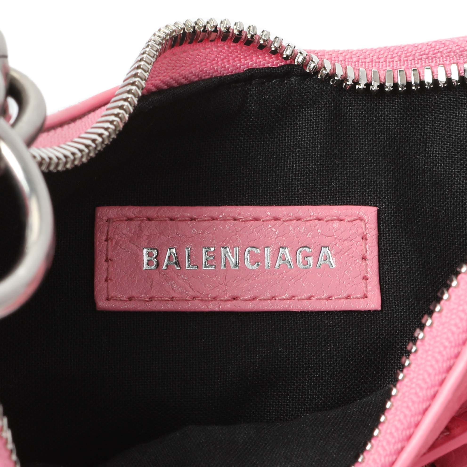 Balenciaga Pink Arena Calfskin Leather Le Cagole with Chain