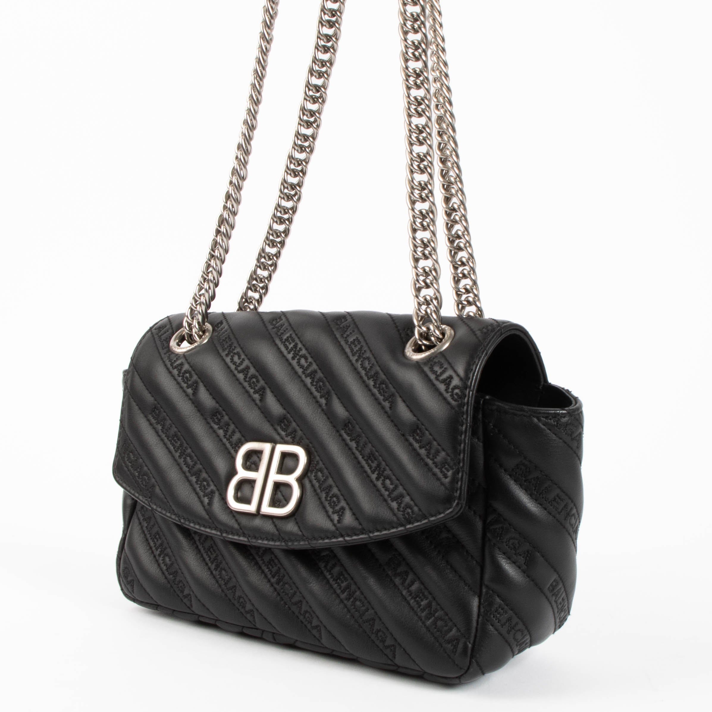 Balenciaga Black BB Round Small Chain Bag