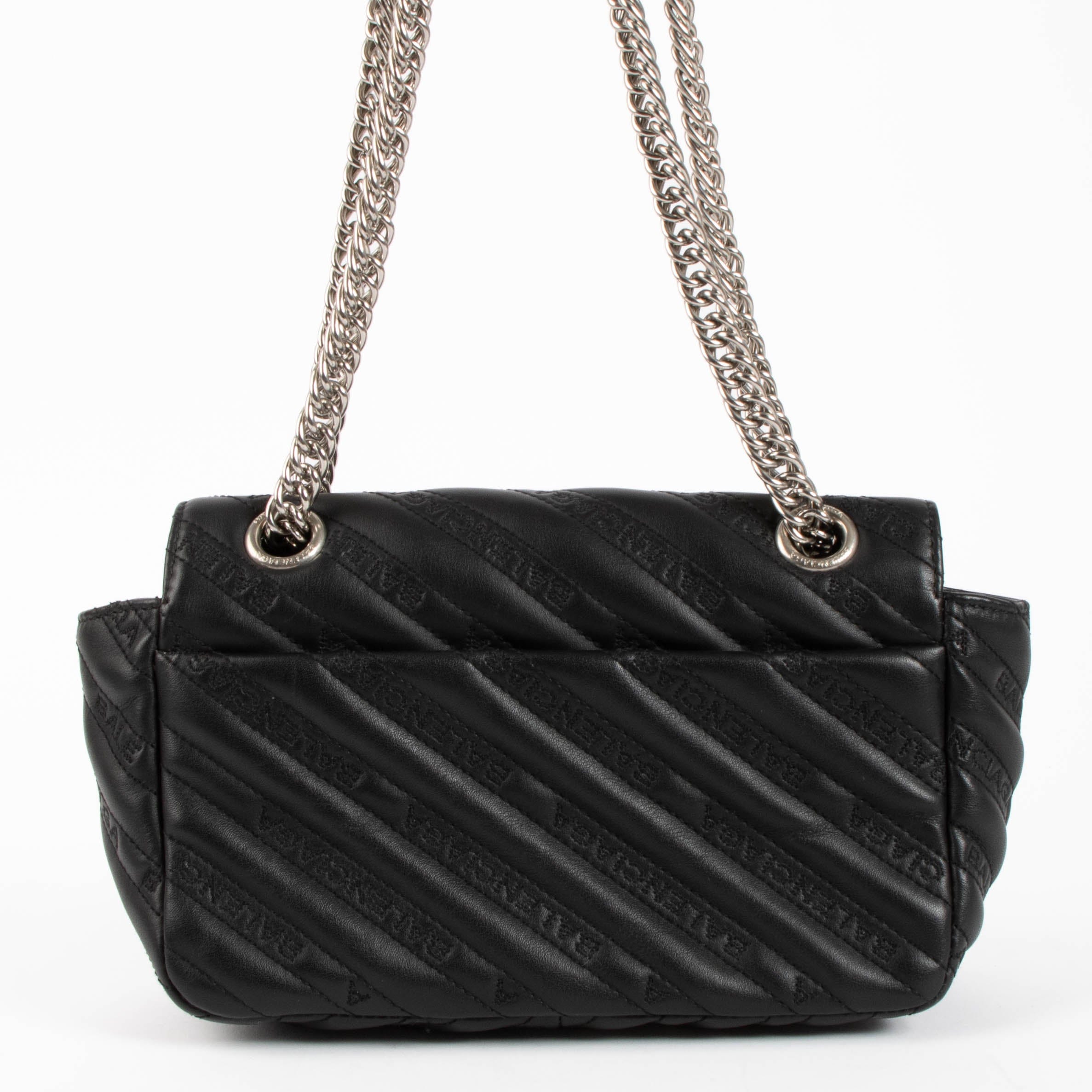 Balenciaga Black BB Round Small Chain Bag